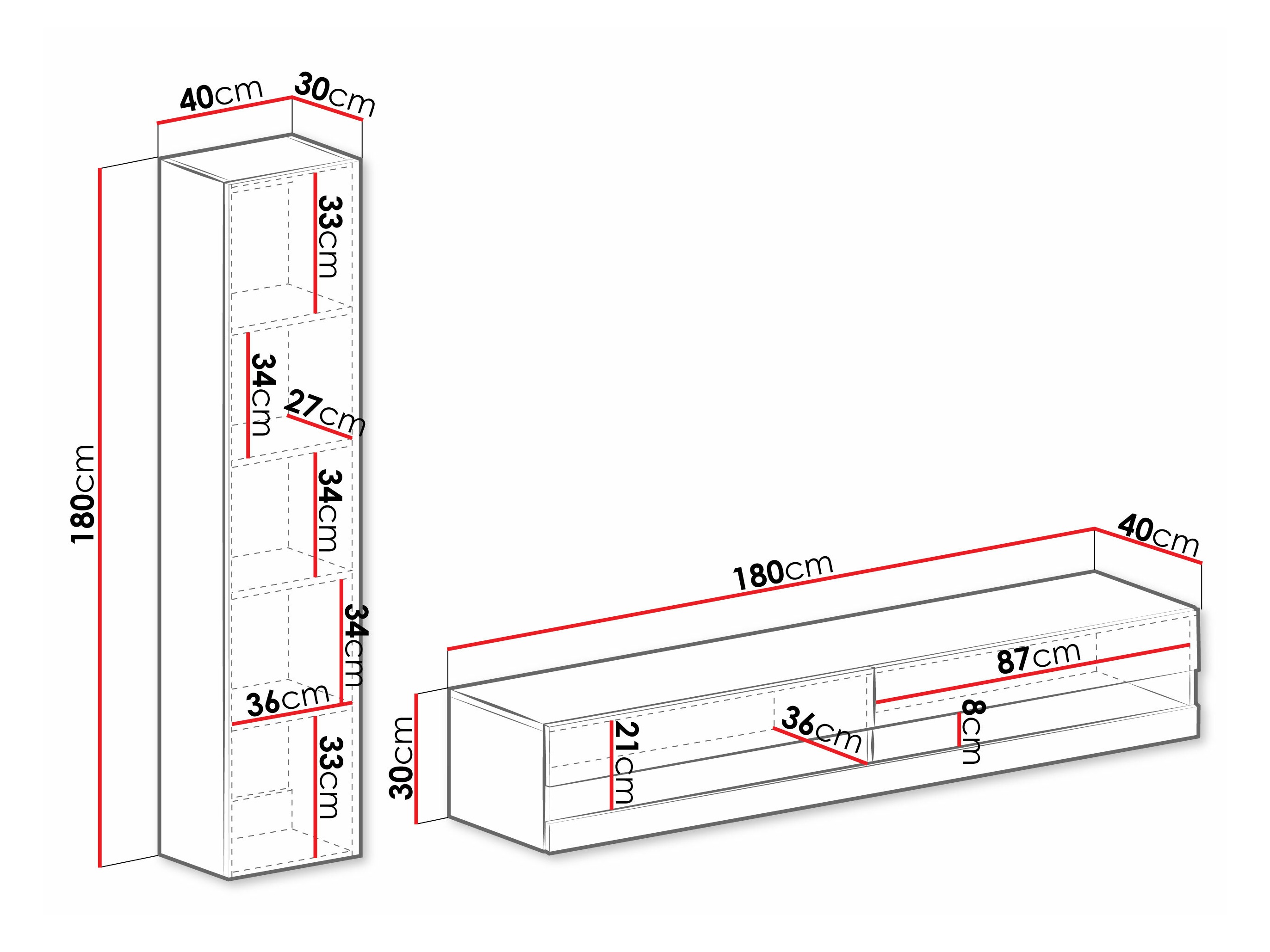 Stuemøbelsæt Vilrin VI (Sort + Blank sort)