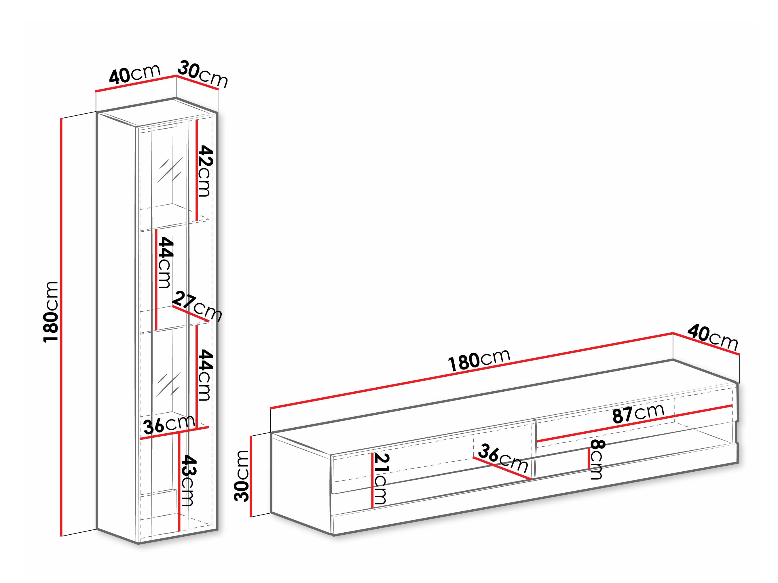 Stuemøbelsæt Vilrin VIII (Sort + Blank sort)
