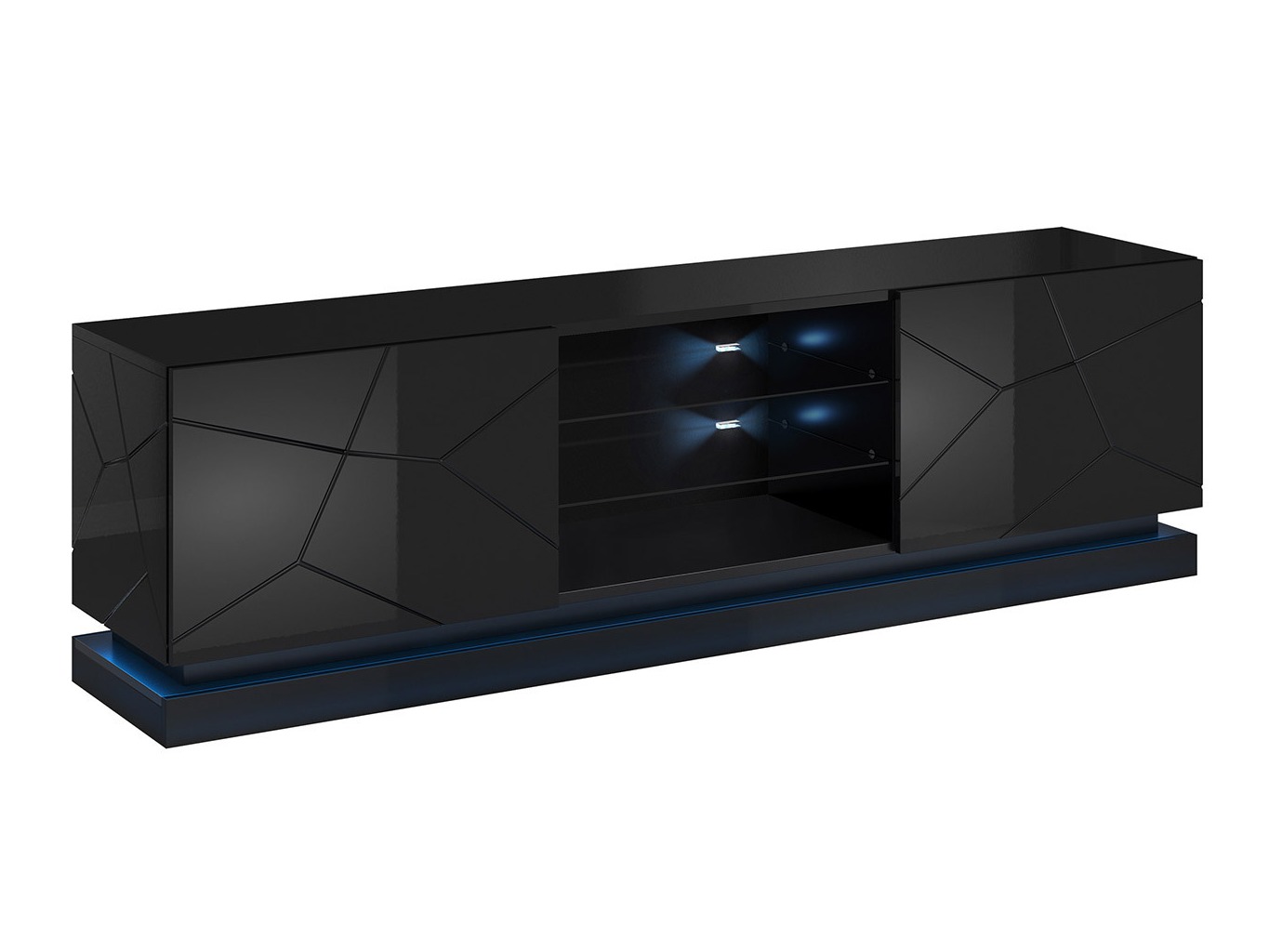 TV-bord Linar I (Sort + Blank sort)