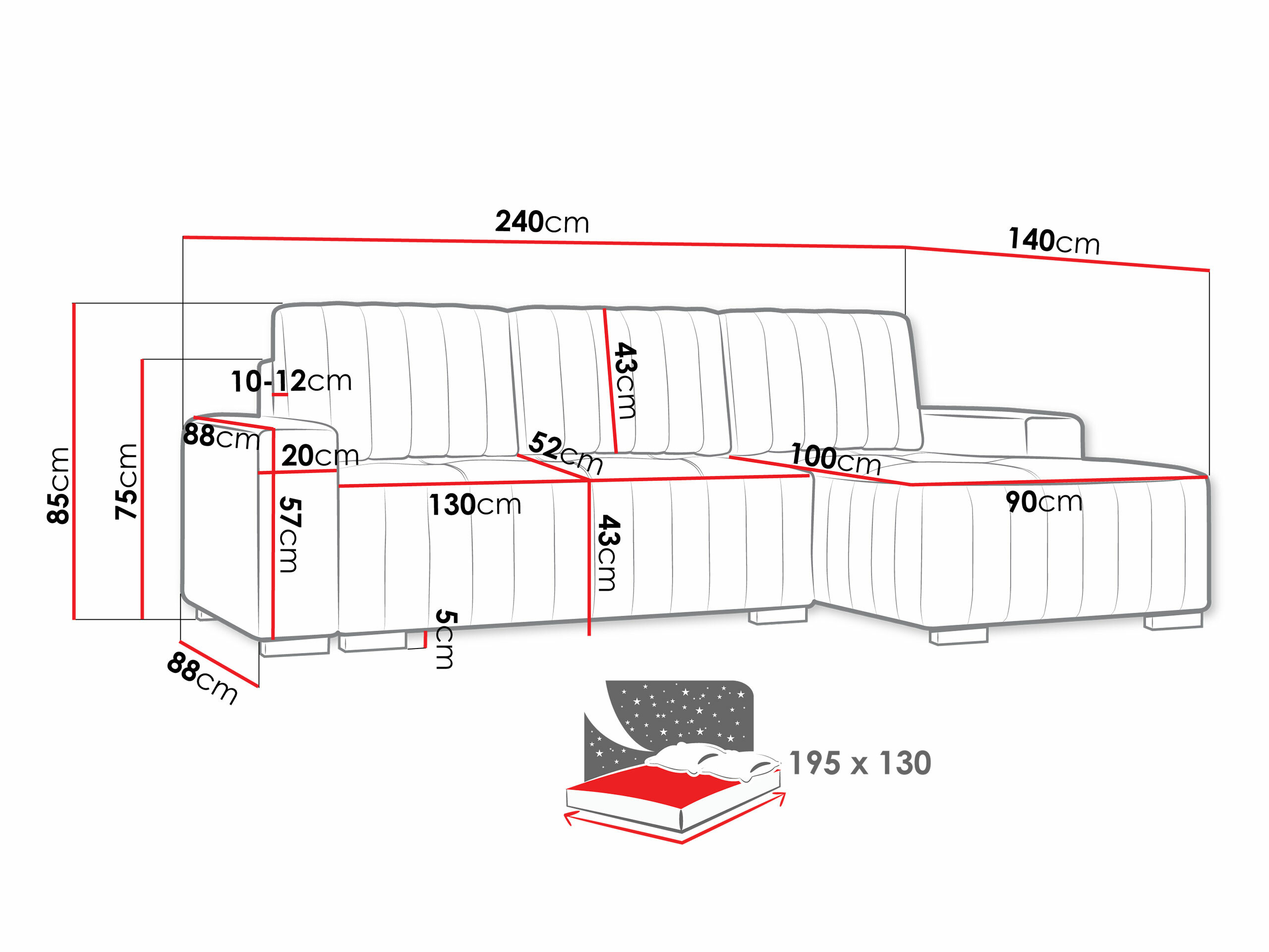 Hjørnesofa Columbus 154 (Manila 05)