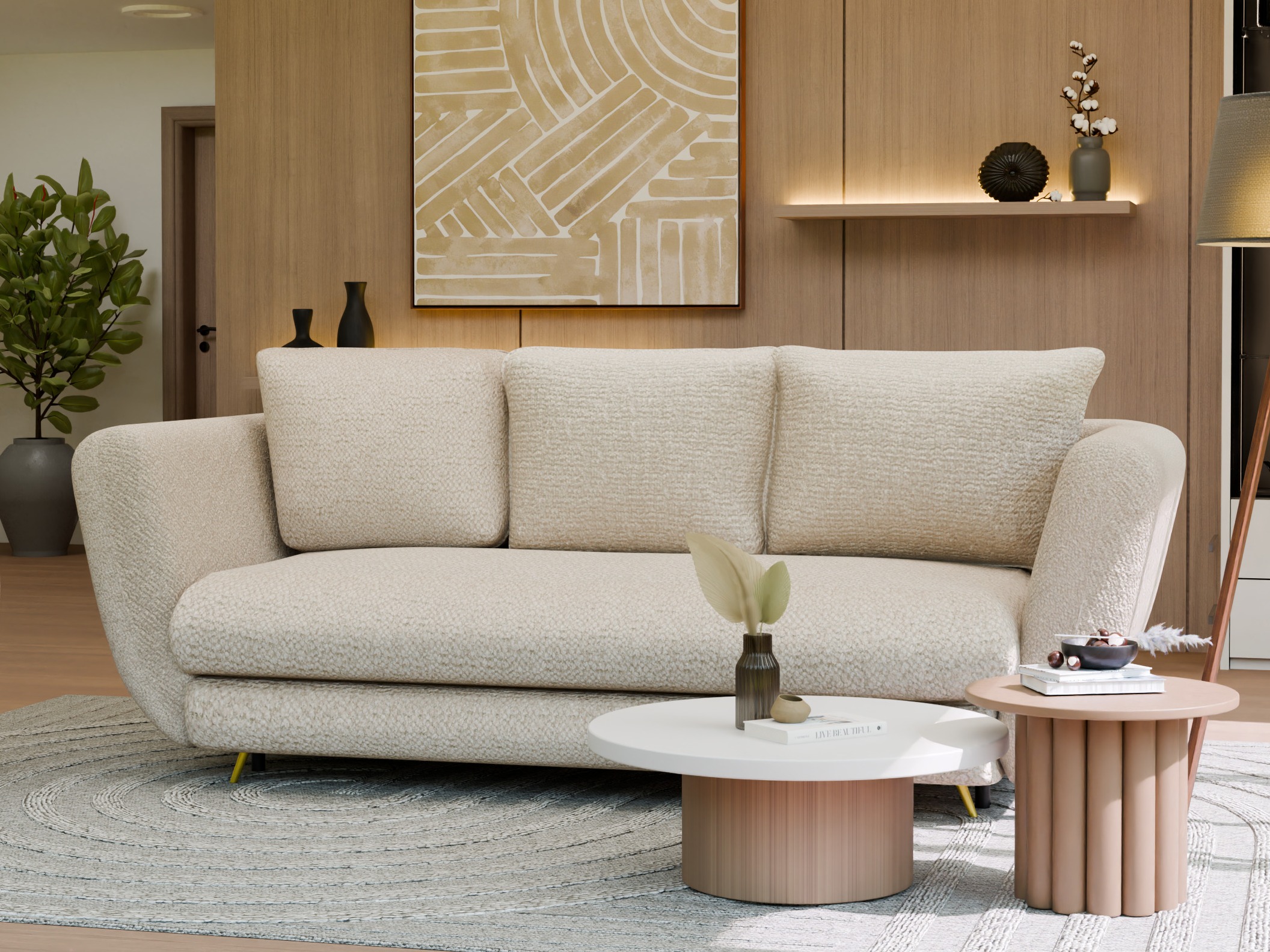 Sovesofa Mandeville 354 (Gylden + Sort)