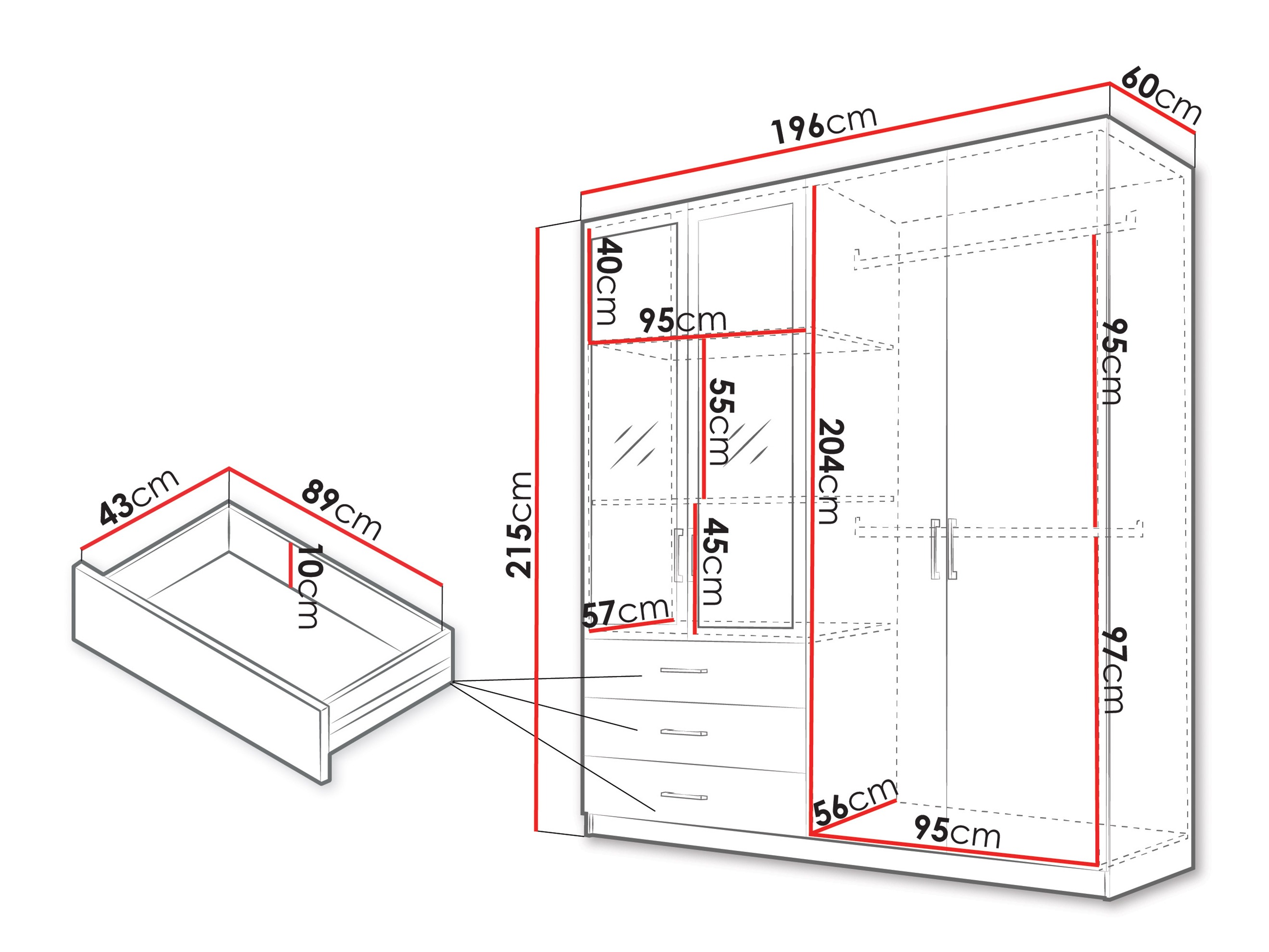 Garderobeskab Fungar (Hvid)