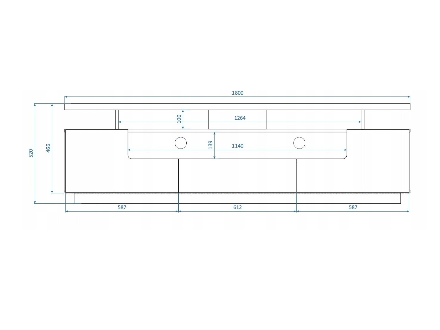 TV-bord Buffalo 175 (Glansfuld hvid)