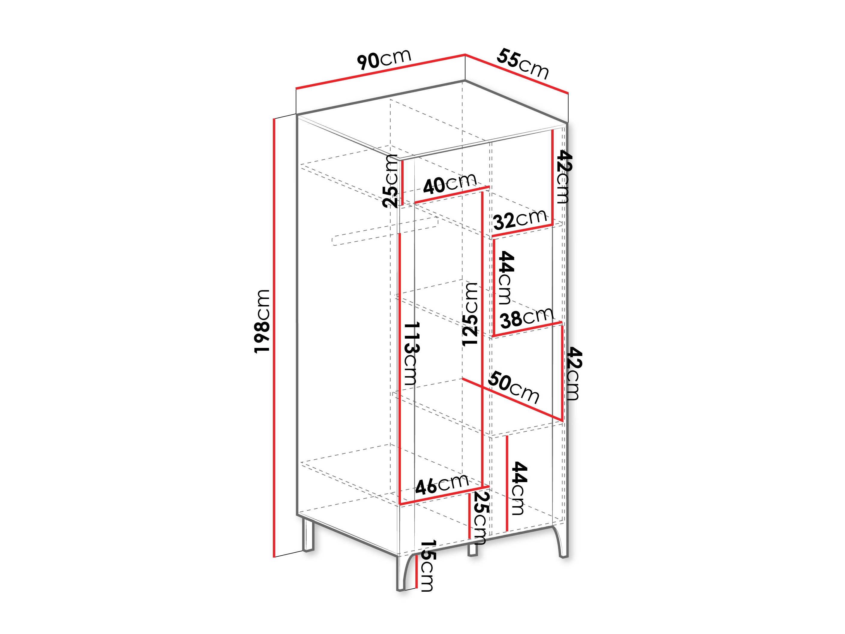 Garderobeskab Mavtoru 106 (Sort)