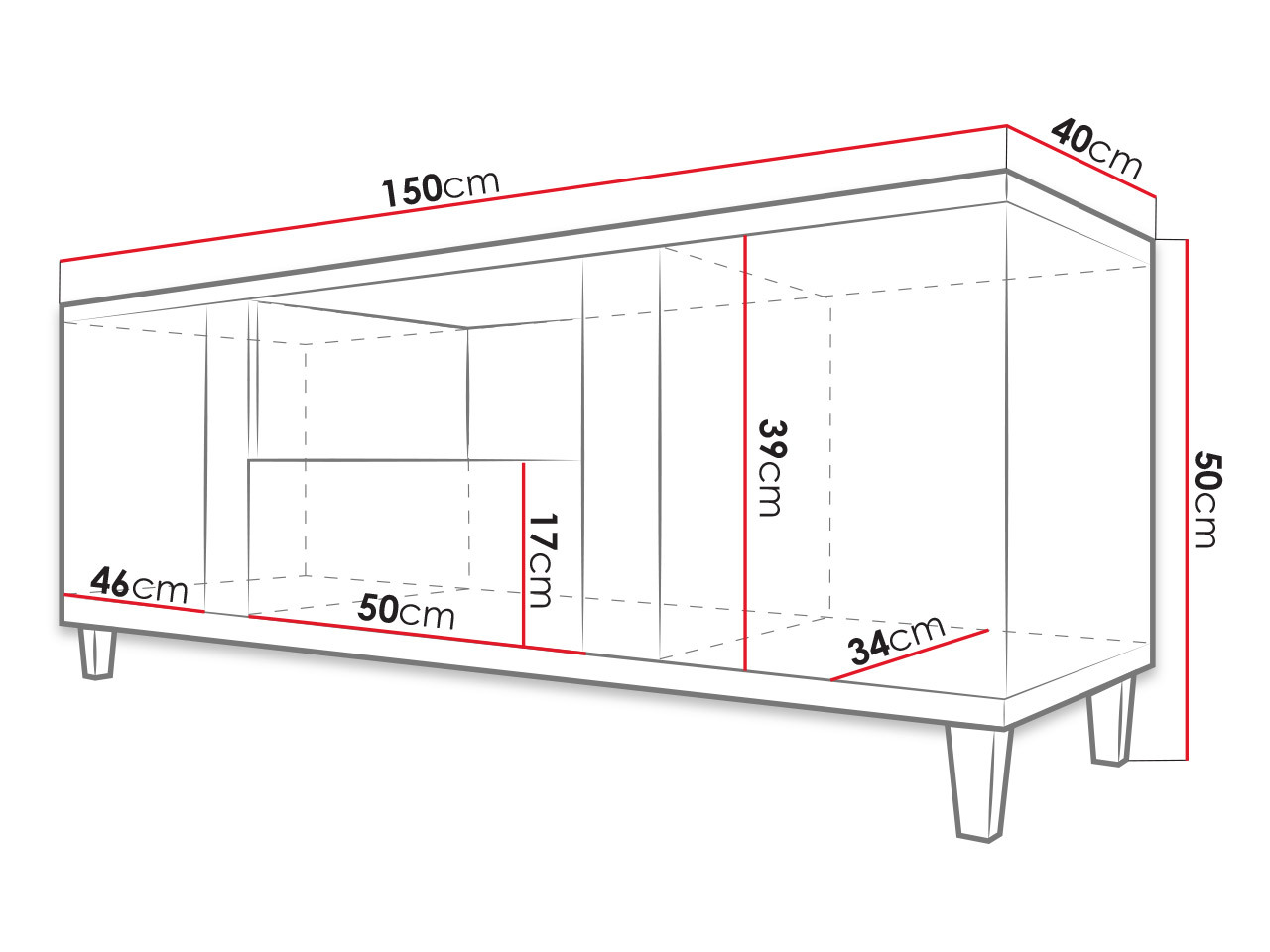 TV-bord Livseri 113 (Hvid + Glansfuld hvid + Lyst træ)