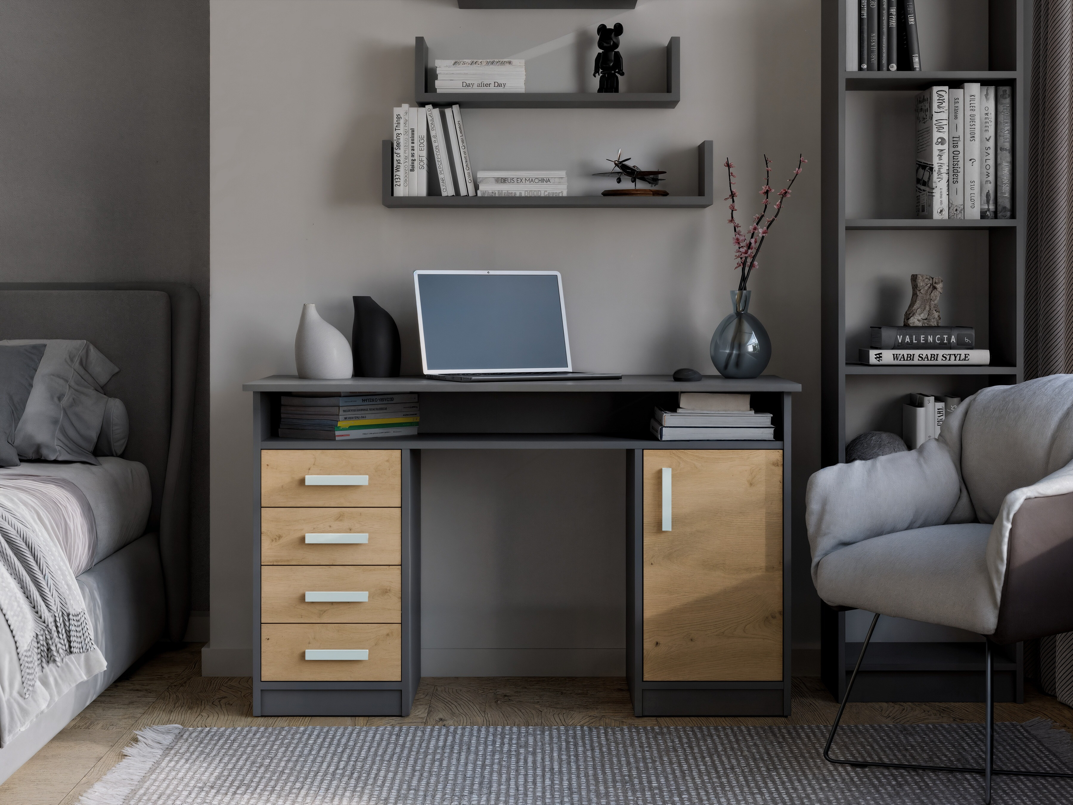Skrivebord Mandeville 329 (Artisan eg + Antracit)