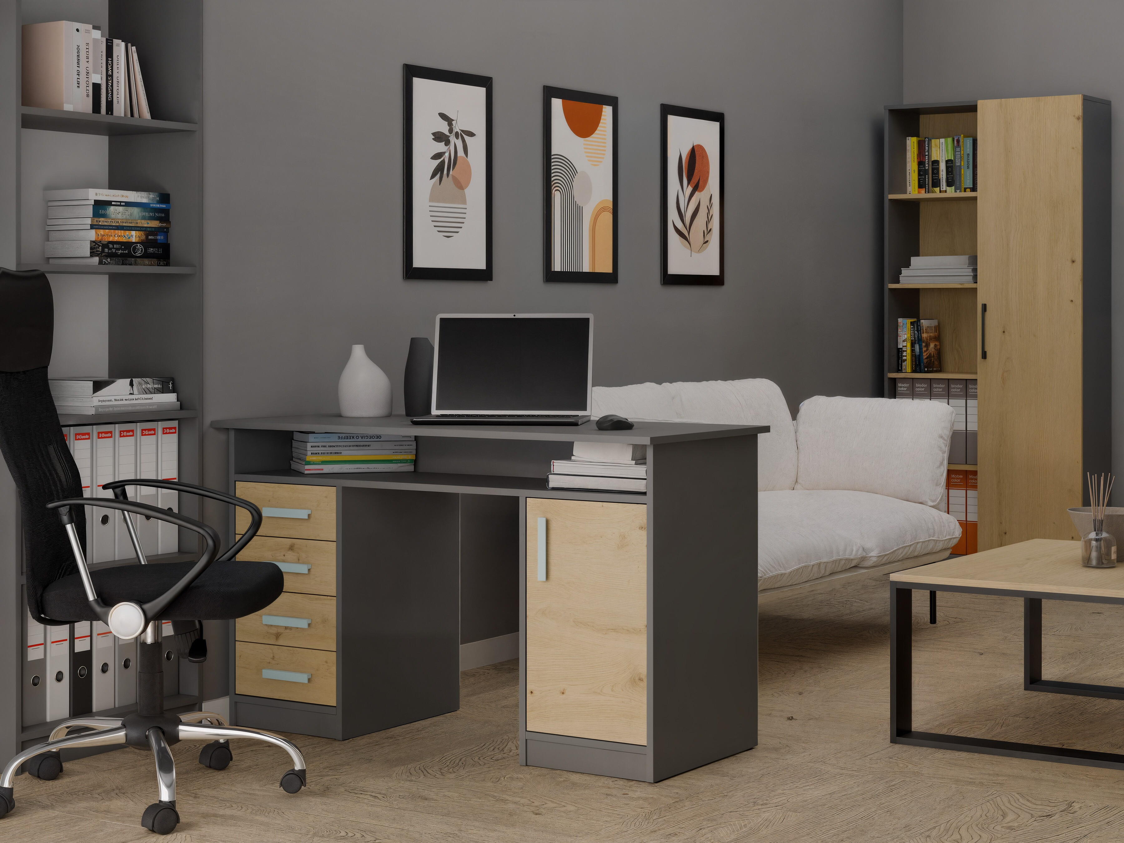 Skrivebord Mandeville 329 (Artisan eg + Antracit)