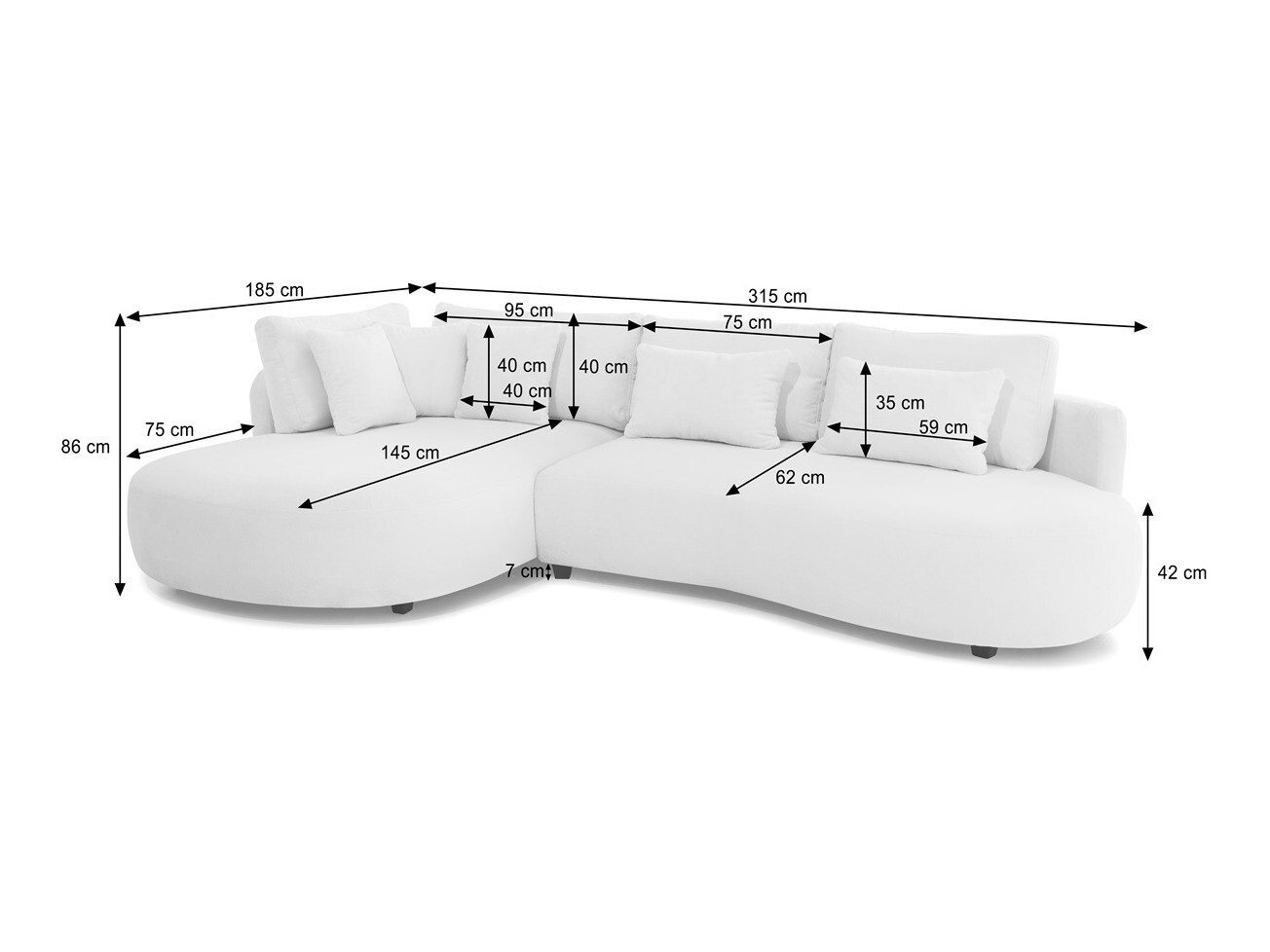 Hjørnesofa Deca II (Fredo 30)