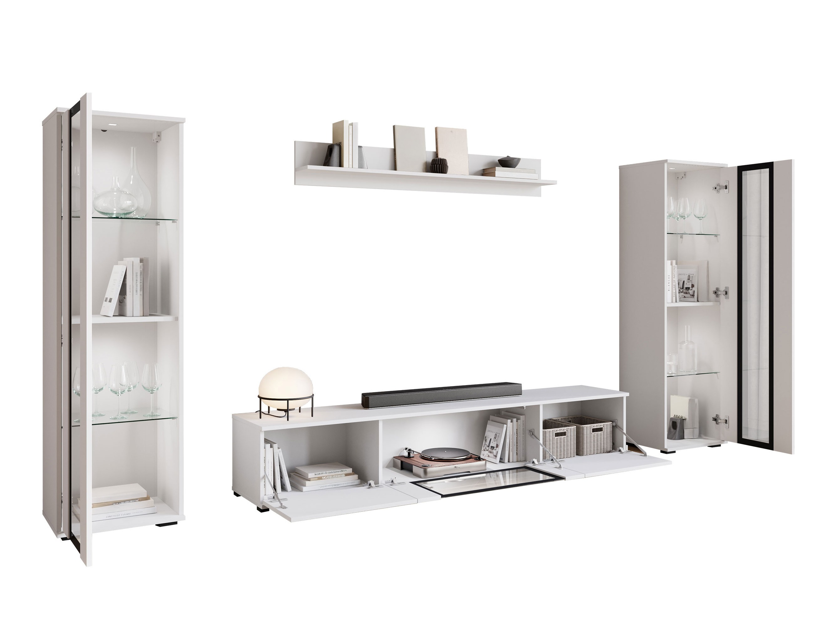 Stuemøbelsæt Torcame 103 (Wotan eg + Glansfuld hvid)