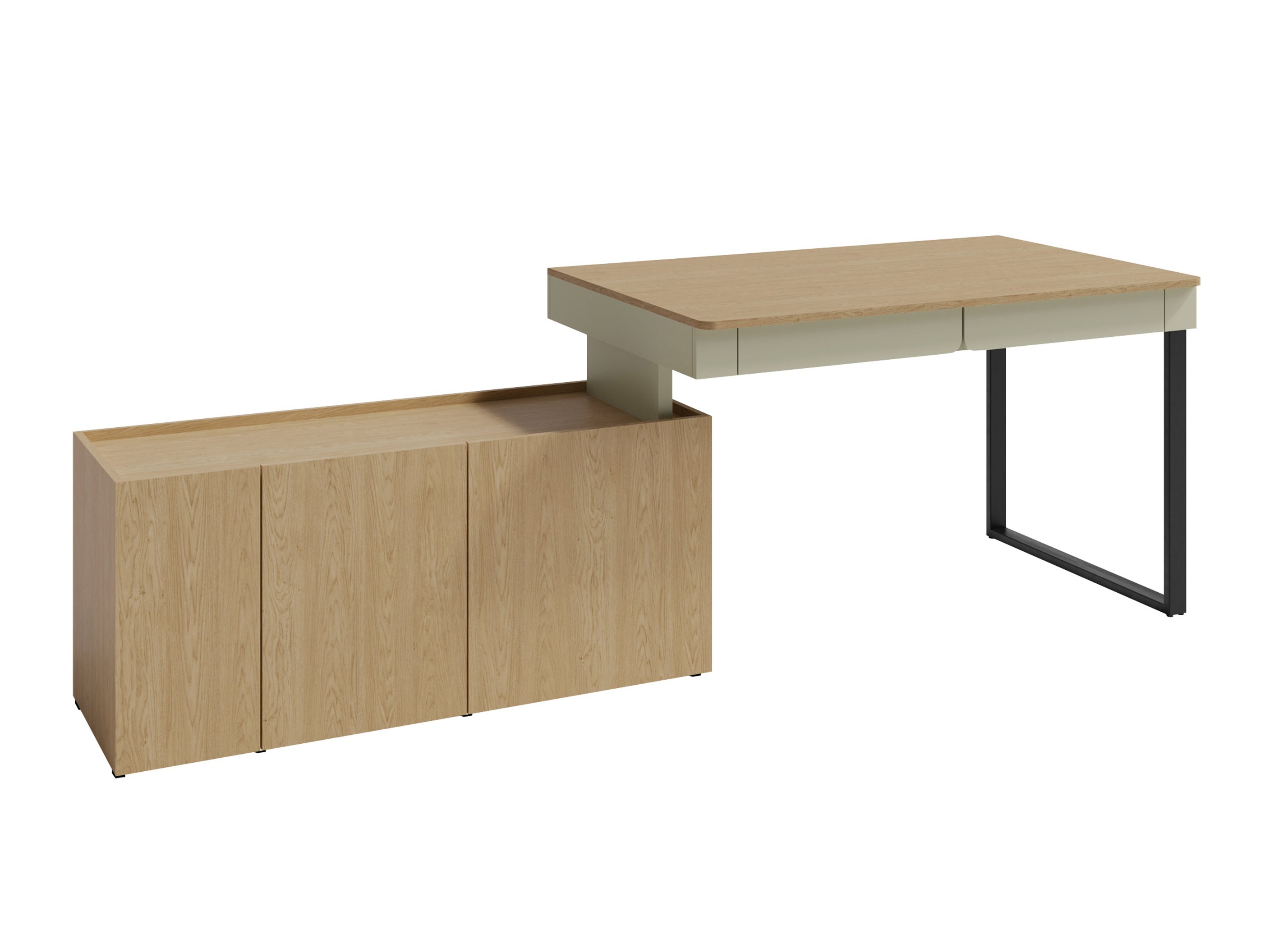 Hjørneskrivebord Fiosono 110 (Eukalyptus + Egetræ)