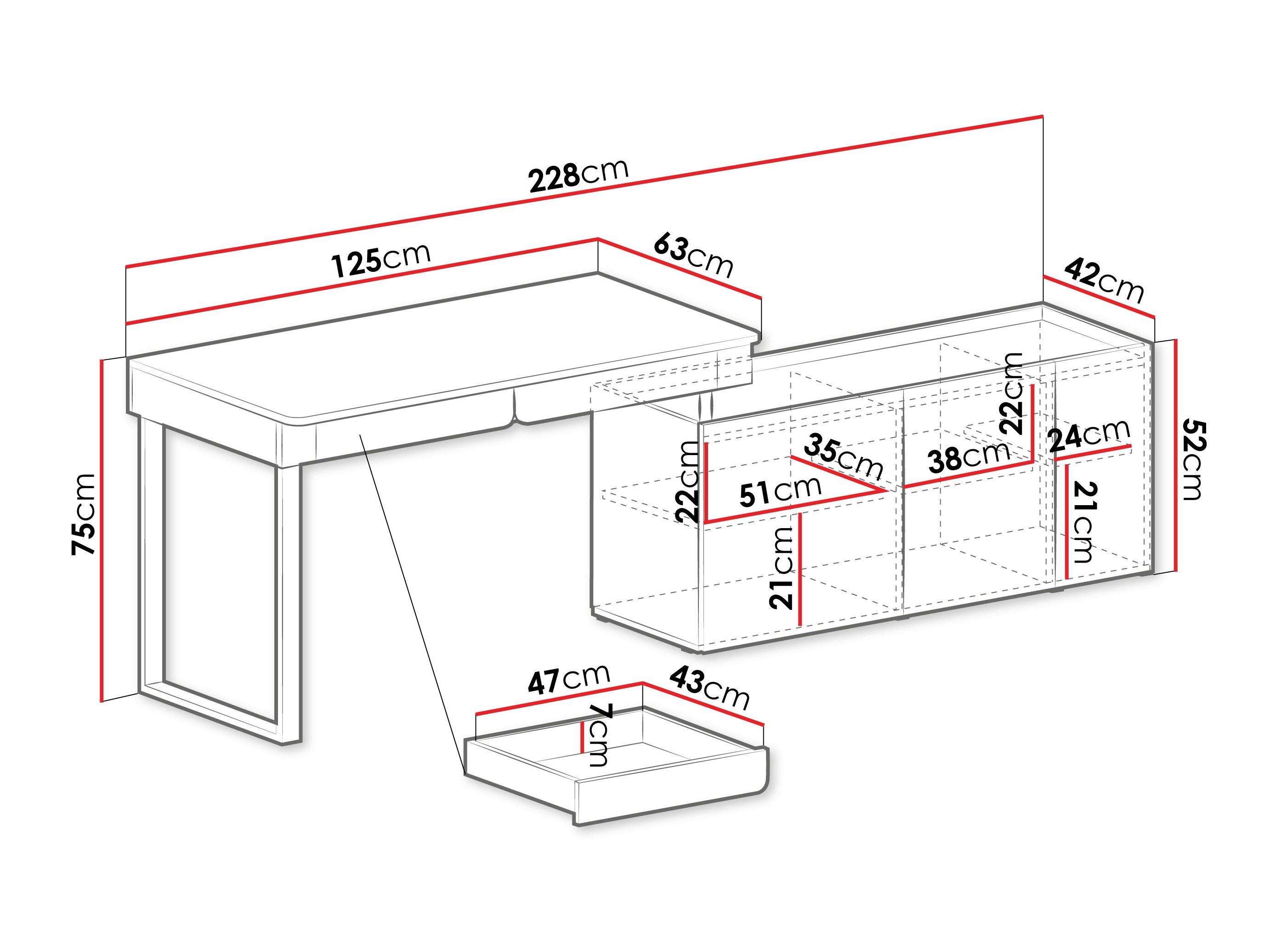 Hjørneskrivebord Fiosono 110 (Støvet grøn + Egetræ)
