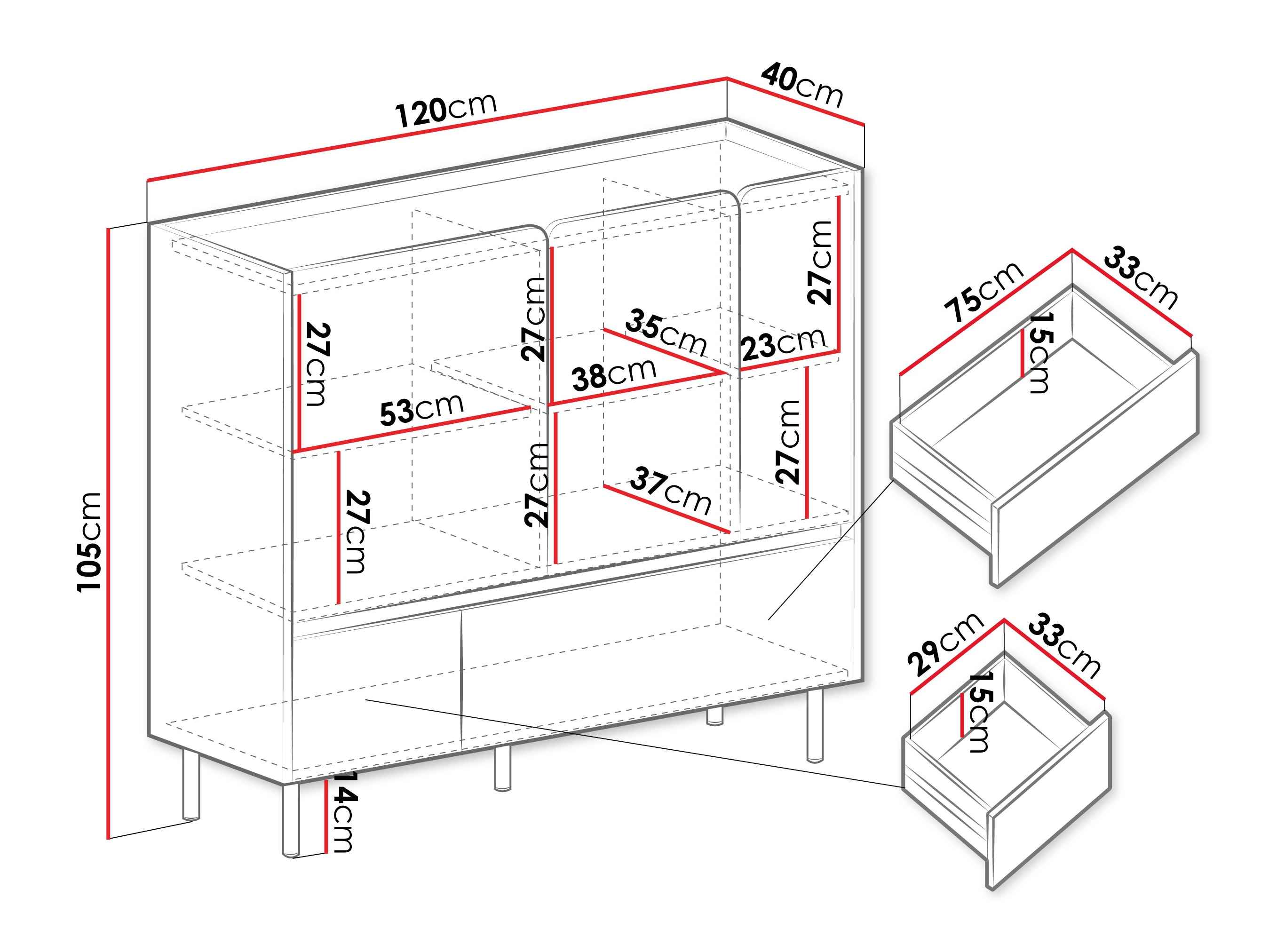 Kommode Fiosono 107 (Eukalyptus + Egetræ)