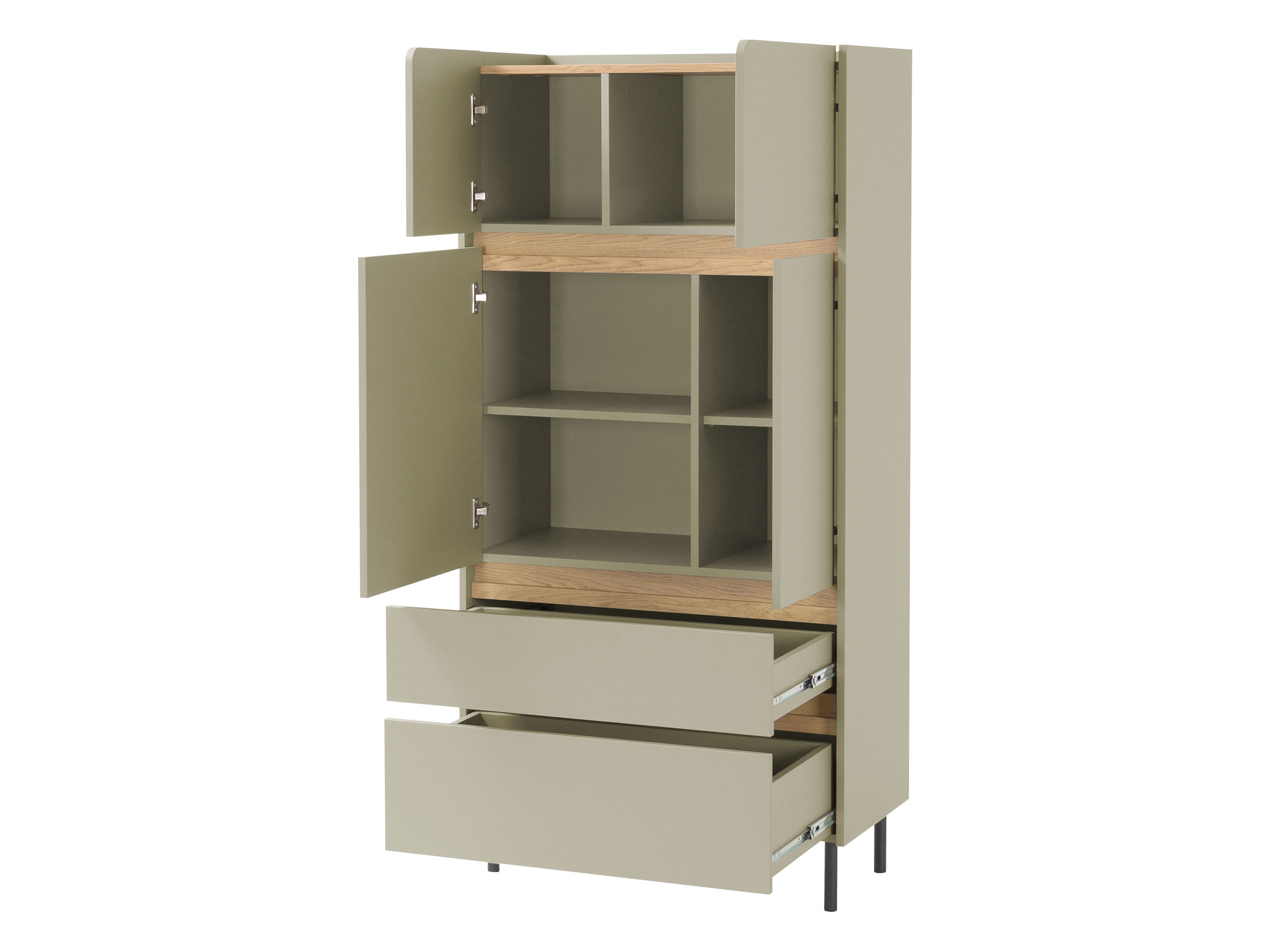 Soveværelsessæt Fiosono 113 (Støvet grøn + Egetræ)