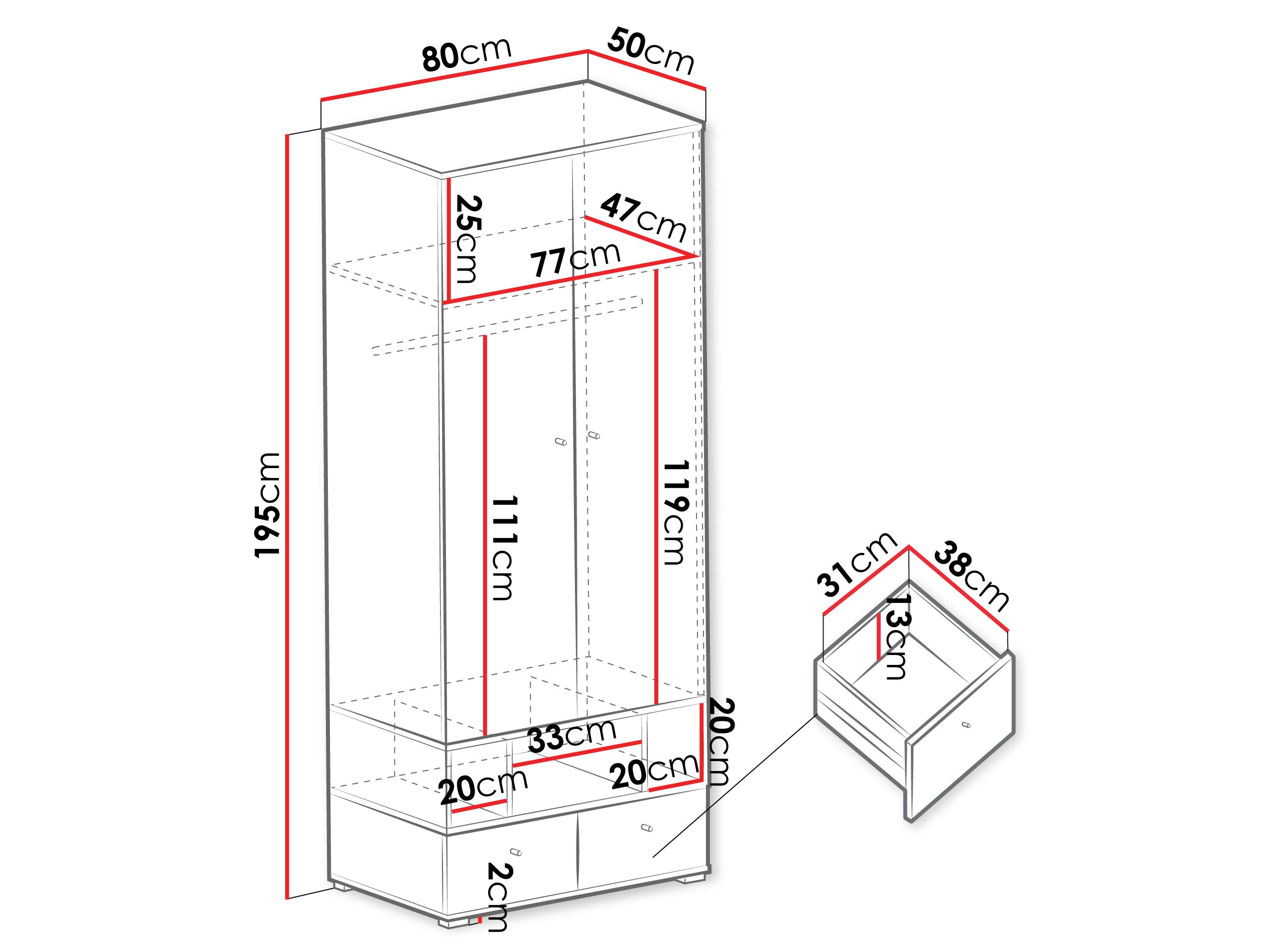 Garderobeskab Ciravie 100