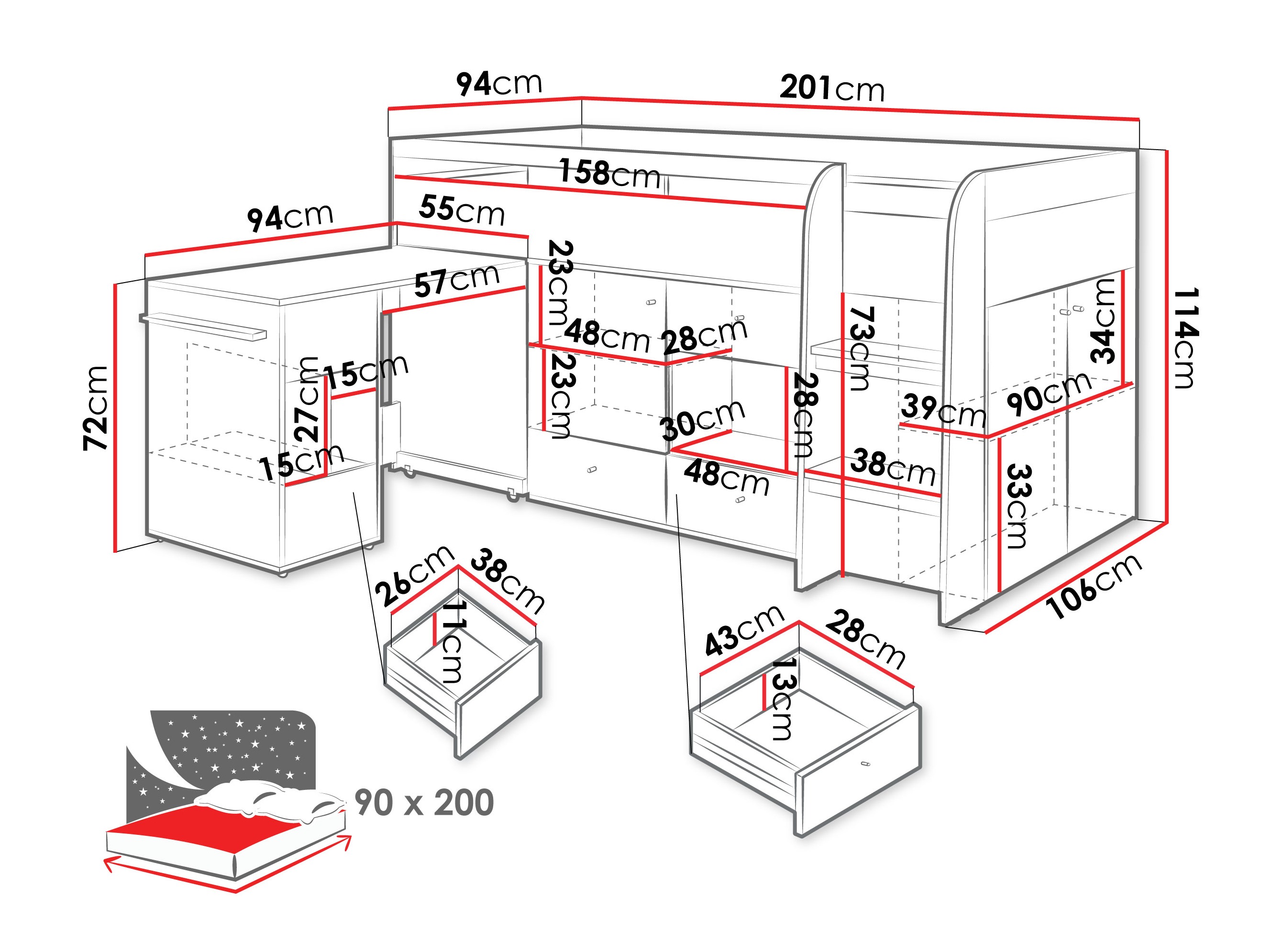 Køjeseng Ciravie 107