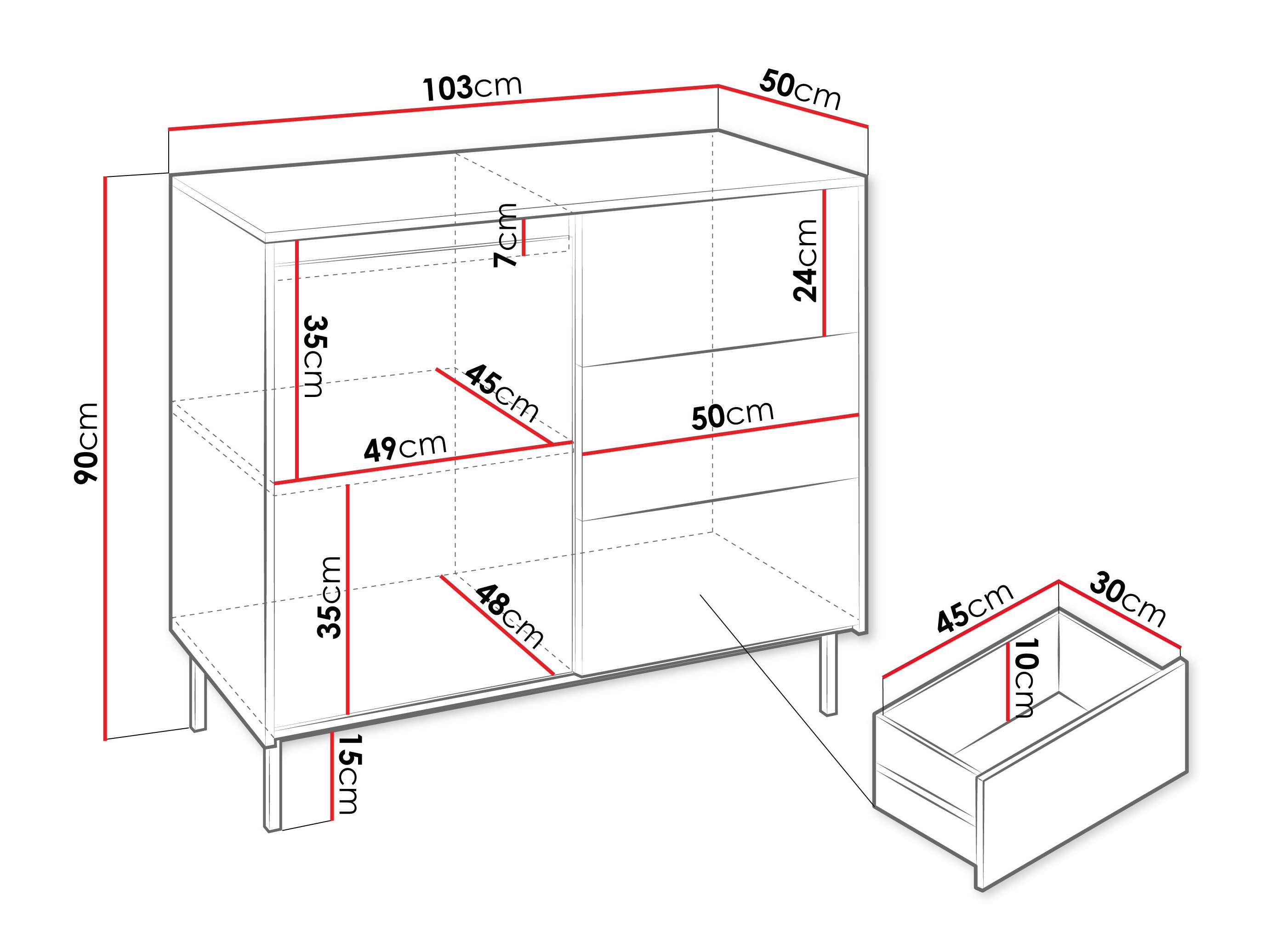 Kommode Comfivo Delruva (Sort)