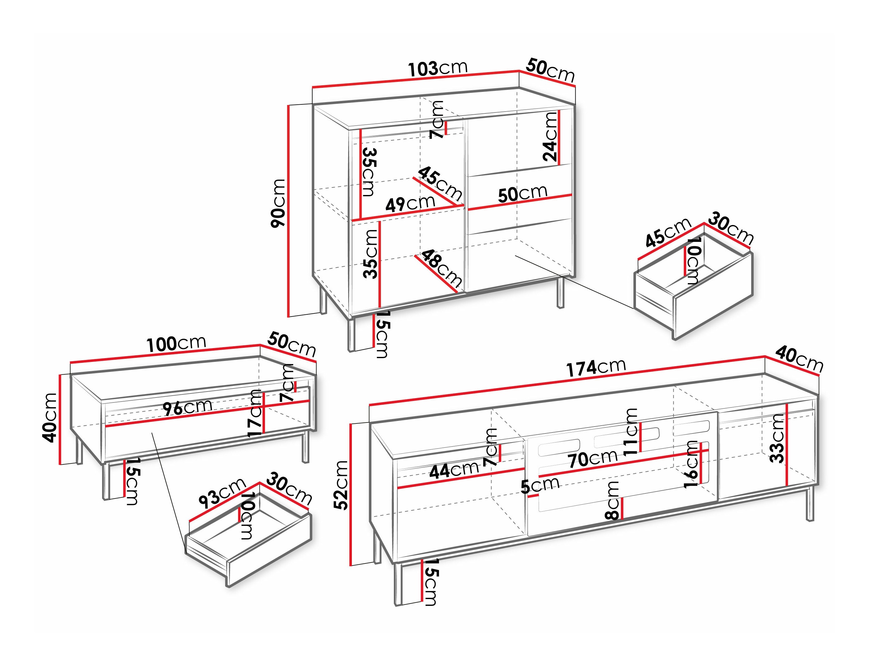 Stuemøbelsæt Comfivo Delruva 110 (Hvid)