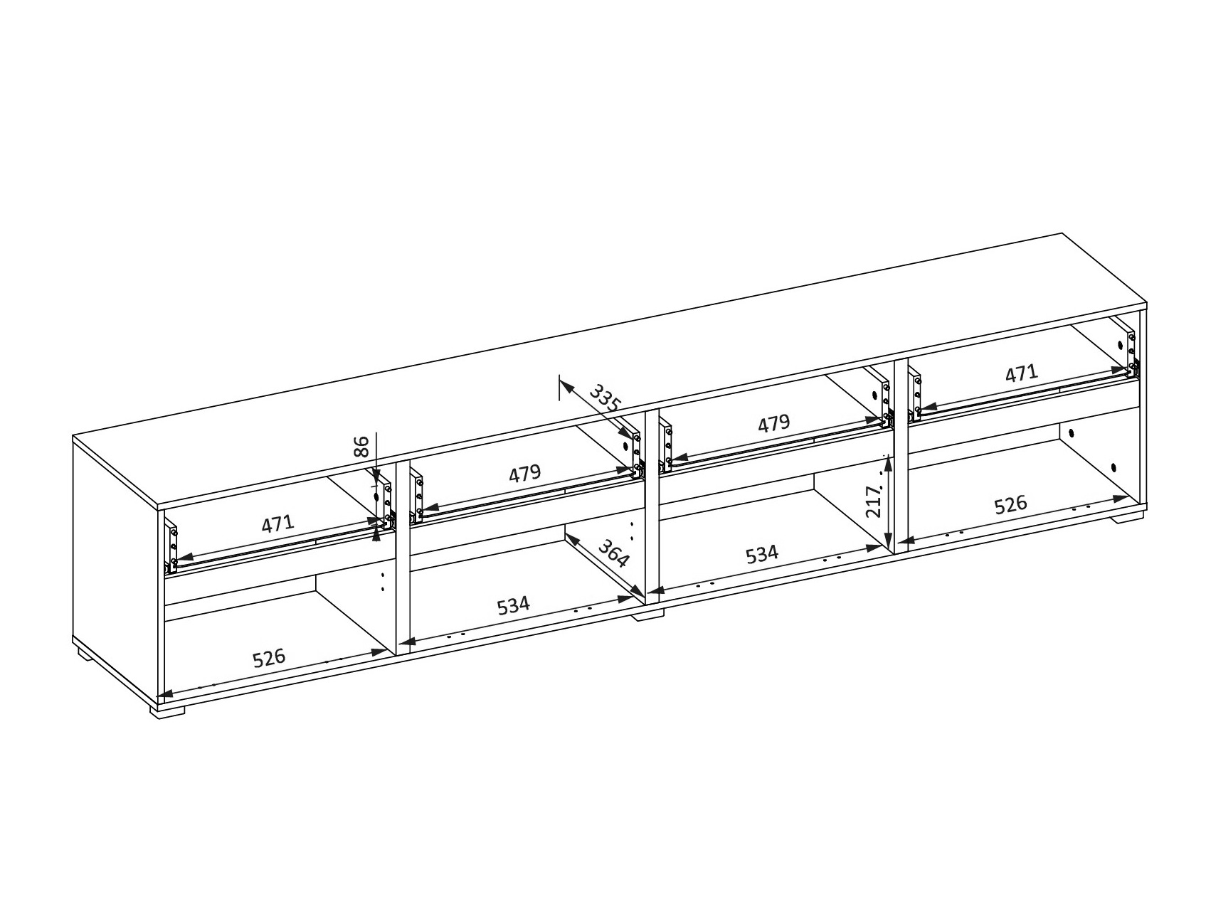 TV-bord Alfere 101 (Hvid)
