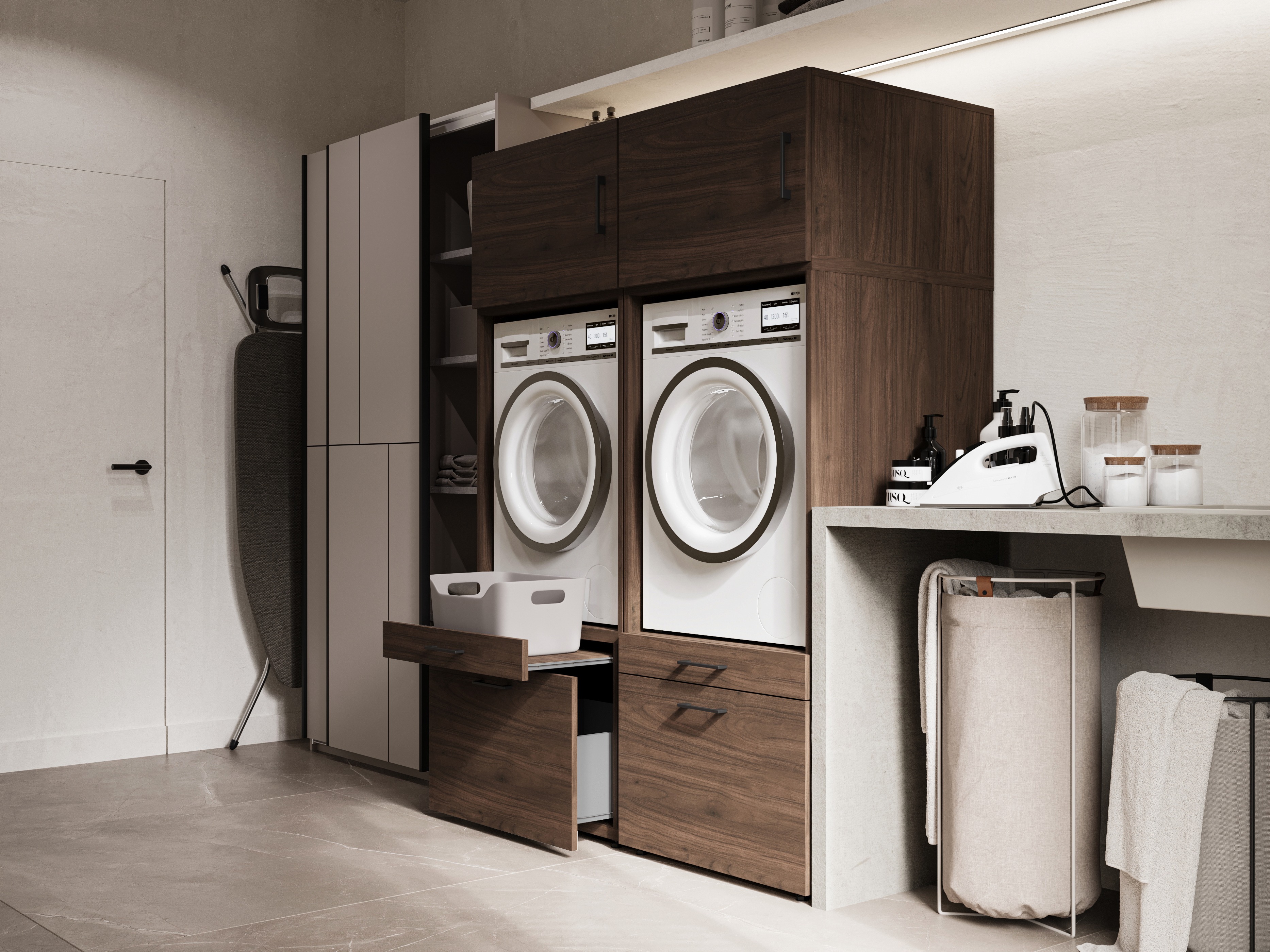 Vægmonteret badeværelsesskab Novdele 104 (Valnød)