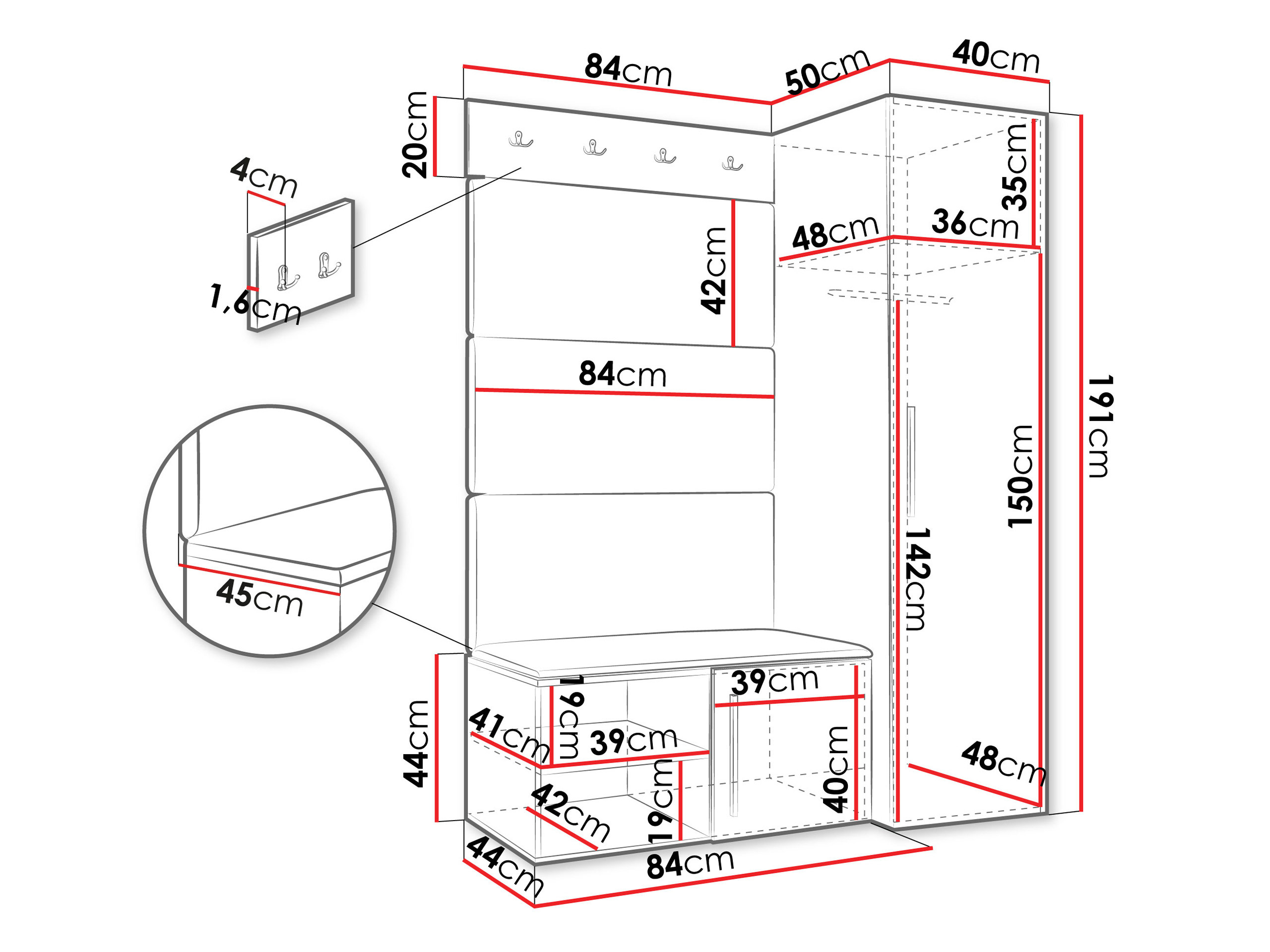 Entrésæt Hartford 525 (Hvid)