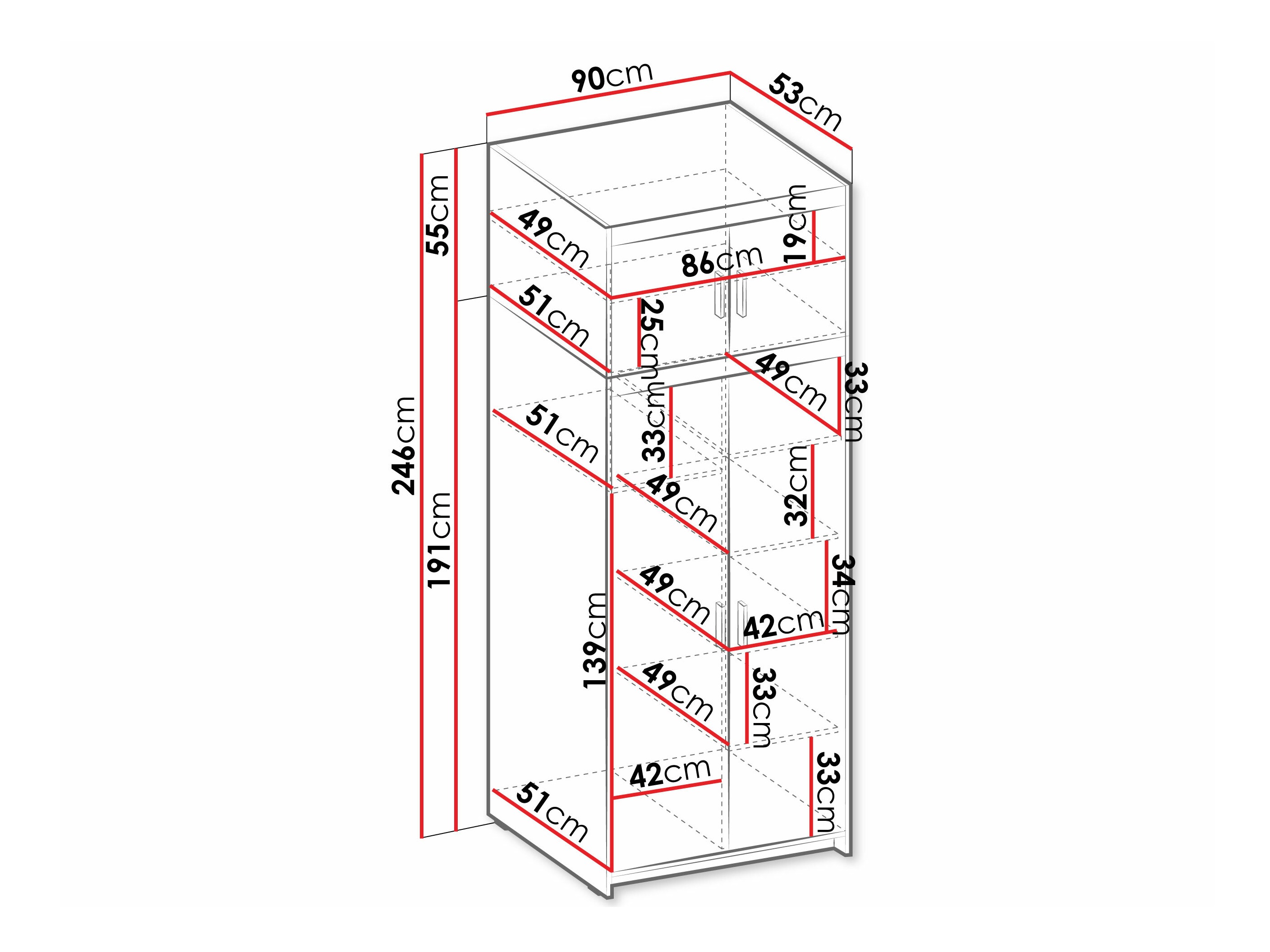 Garderobeskab Novduni 103 (Sonoma eg)