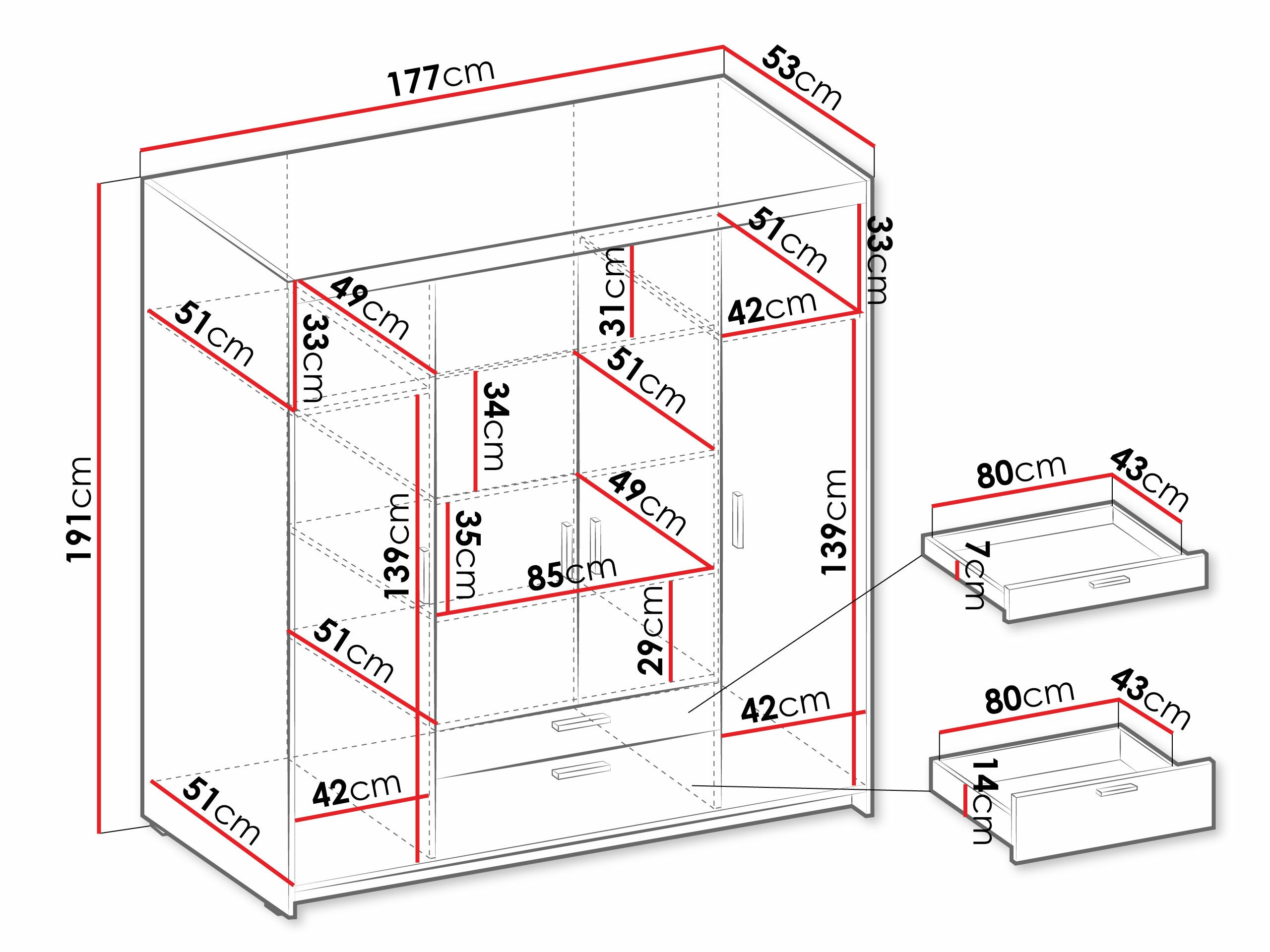 Garderobeskab Novduni 107 (Sonoma eg)