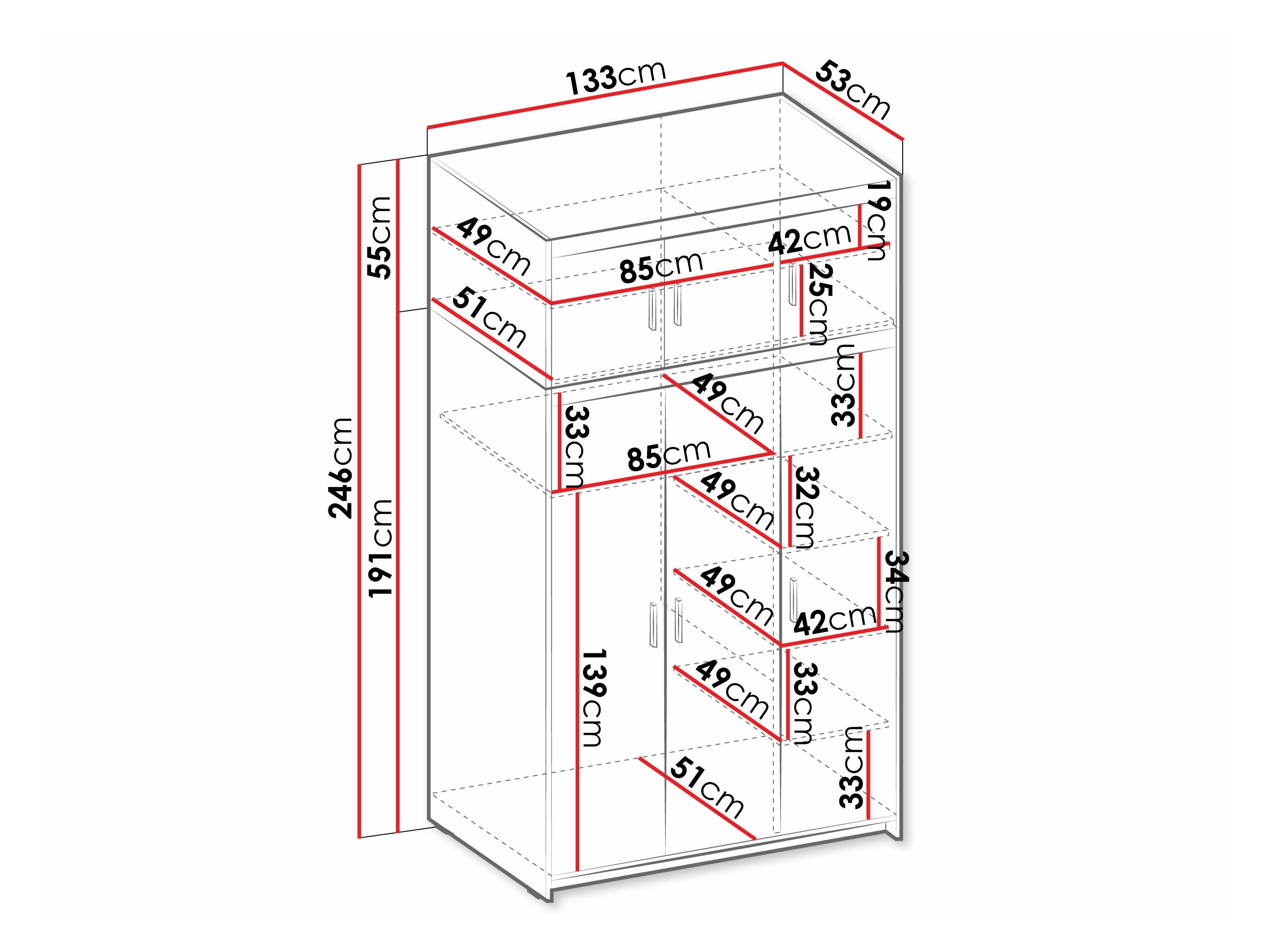 Garderobeskab Novduni 104 (Hvid)