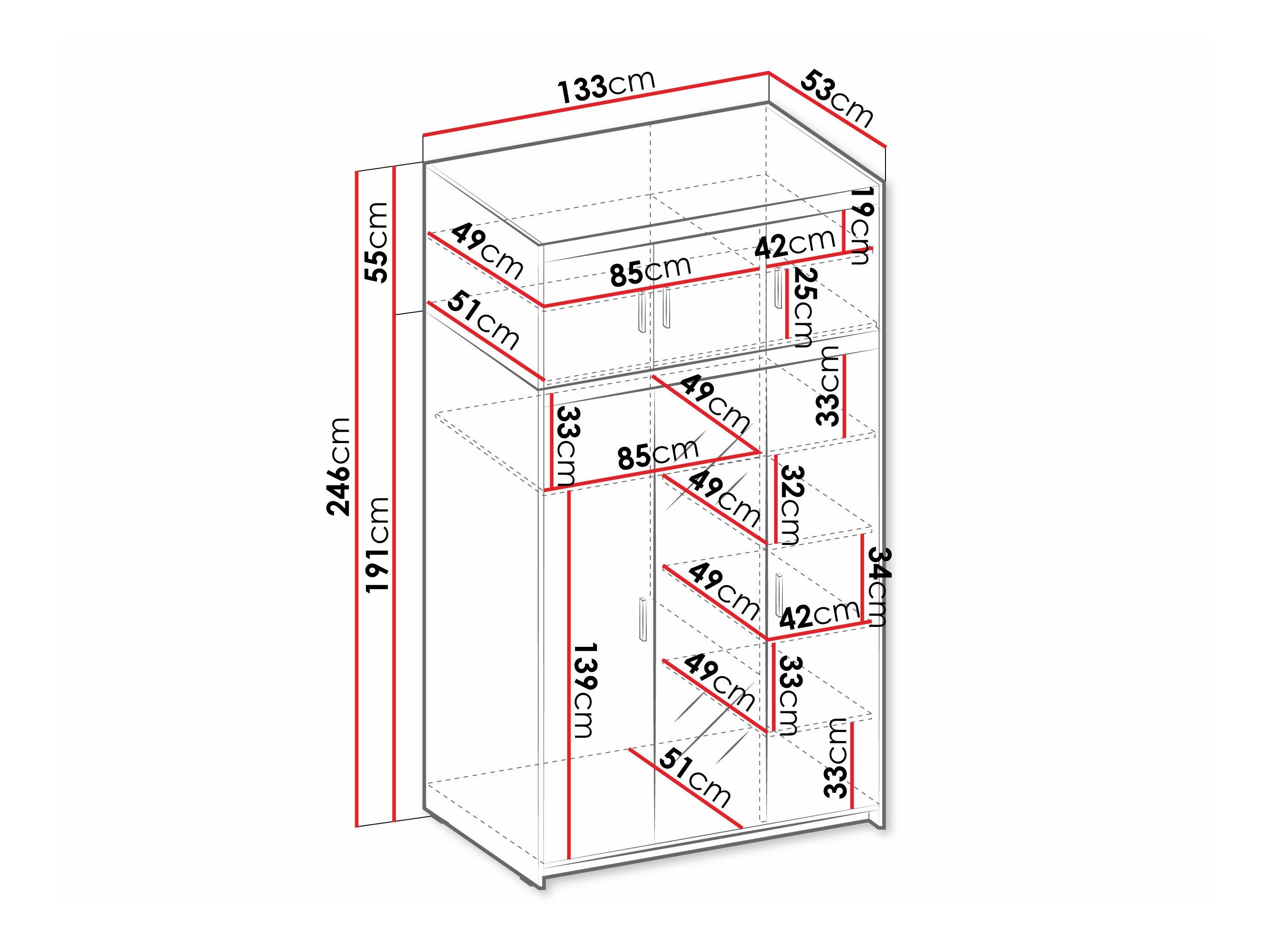 Garderobeskab Novduni 105 (Hvid)