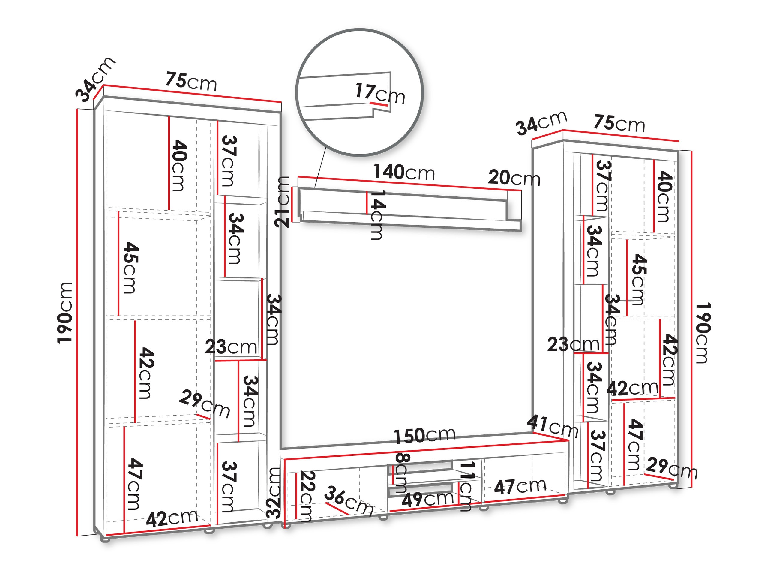 Stuemøbelsæt Soca II (Hvid)