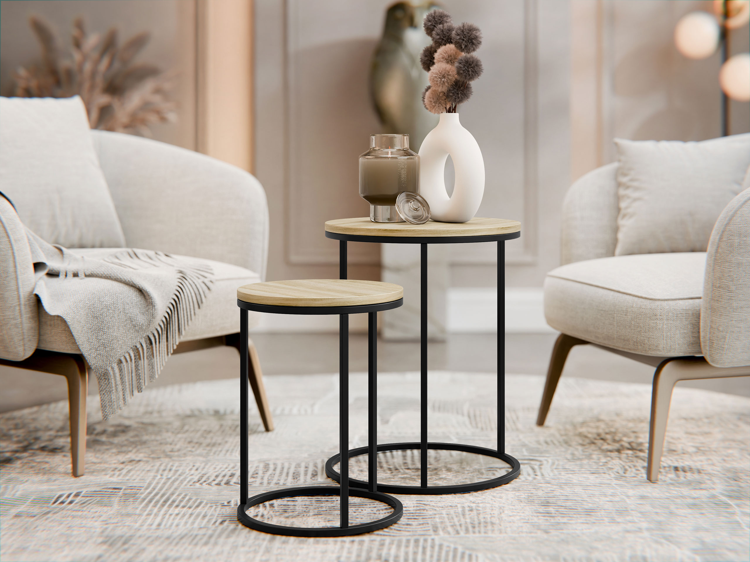 Sidebordesæt Richardson 137 (Lyst træ)