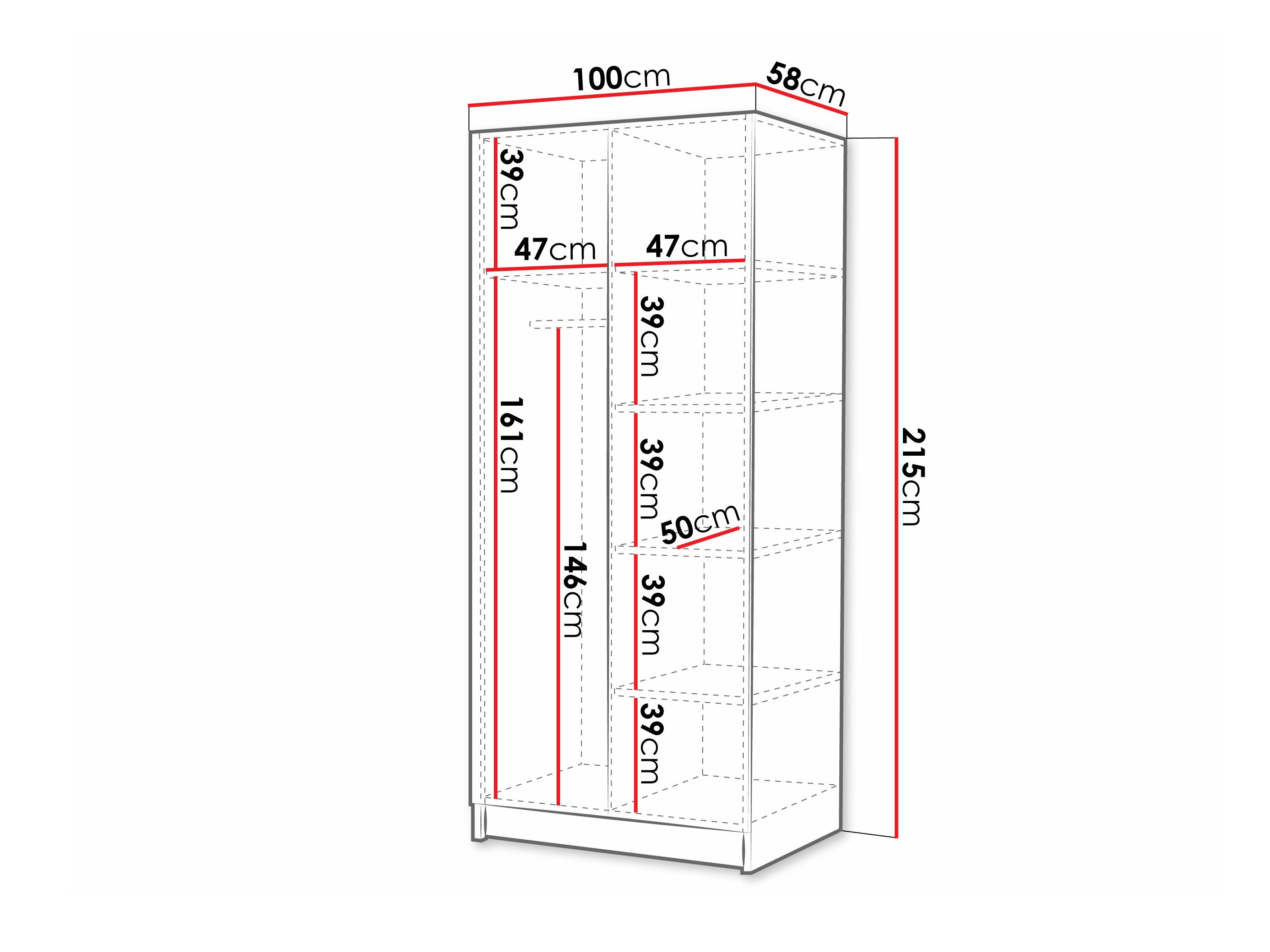Garderobeskab Closico Staton I (Kashmir + Gylden)