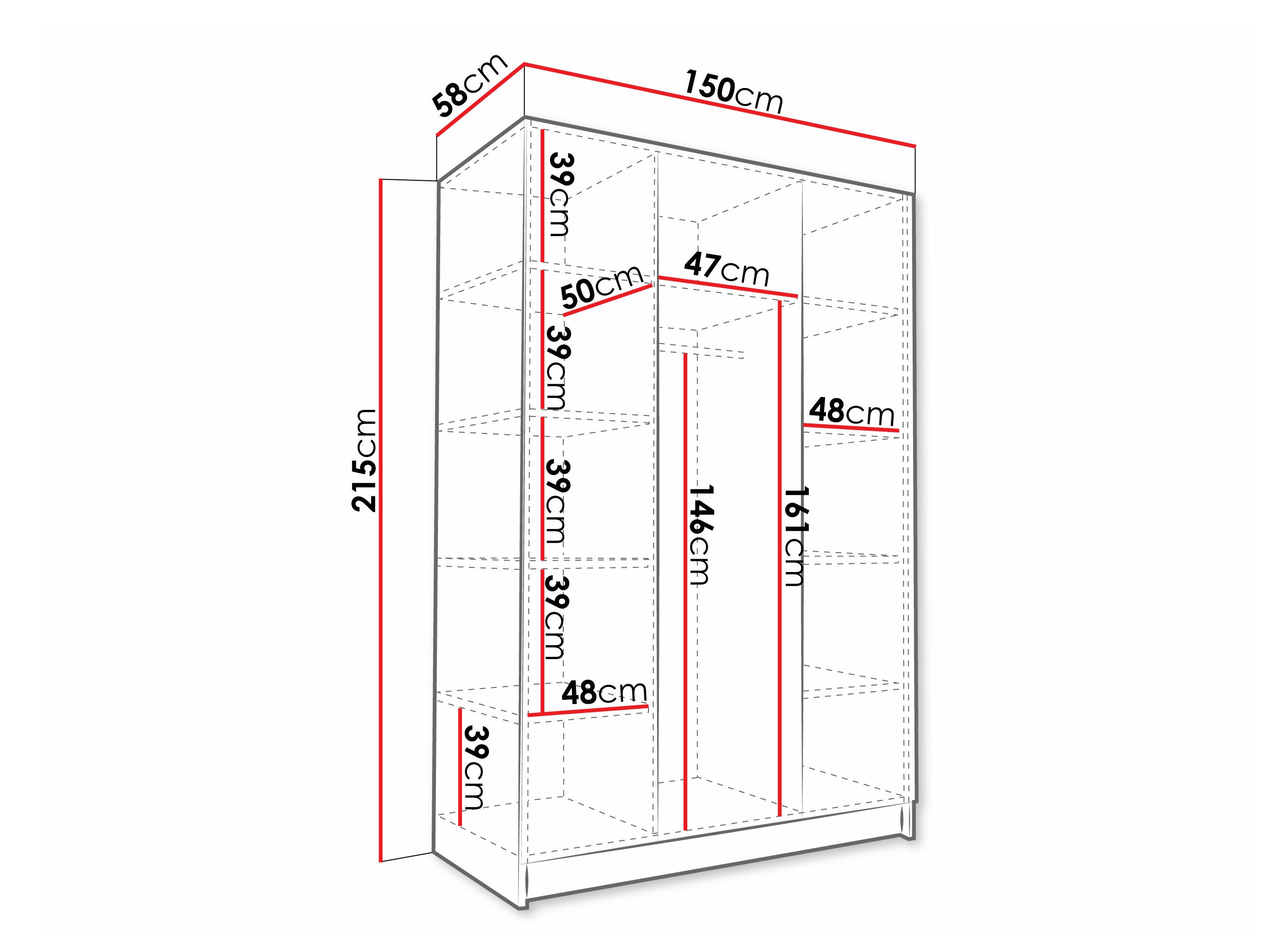 Garderobeskab Closico Decoron II (Kashmir + Gylden)