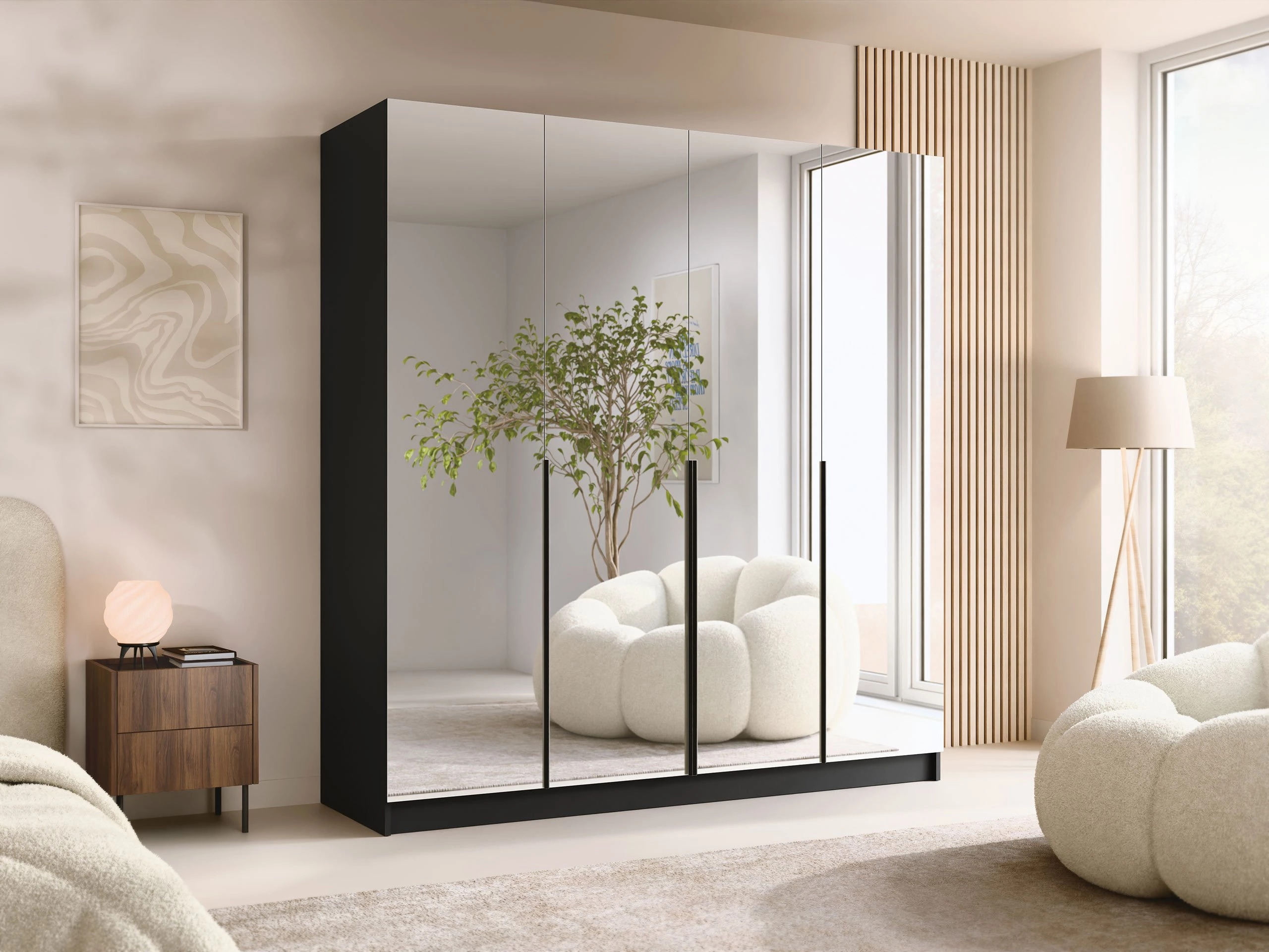 Garderobeskab Closico Navor III (Sort)