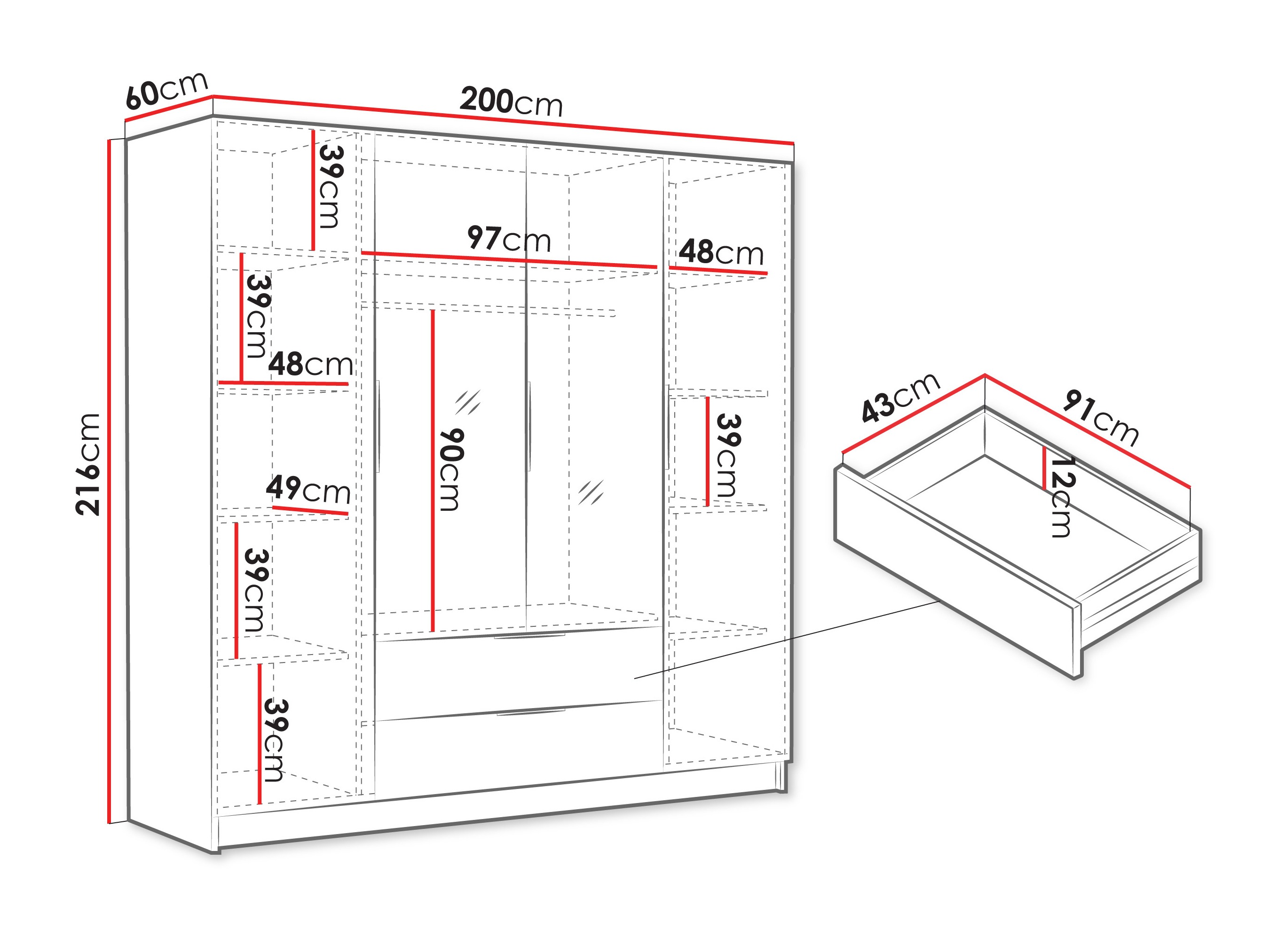 Garderobeskab Closico Cadron II (Kashmir)