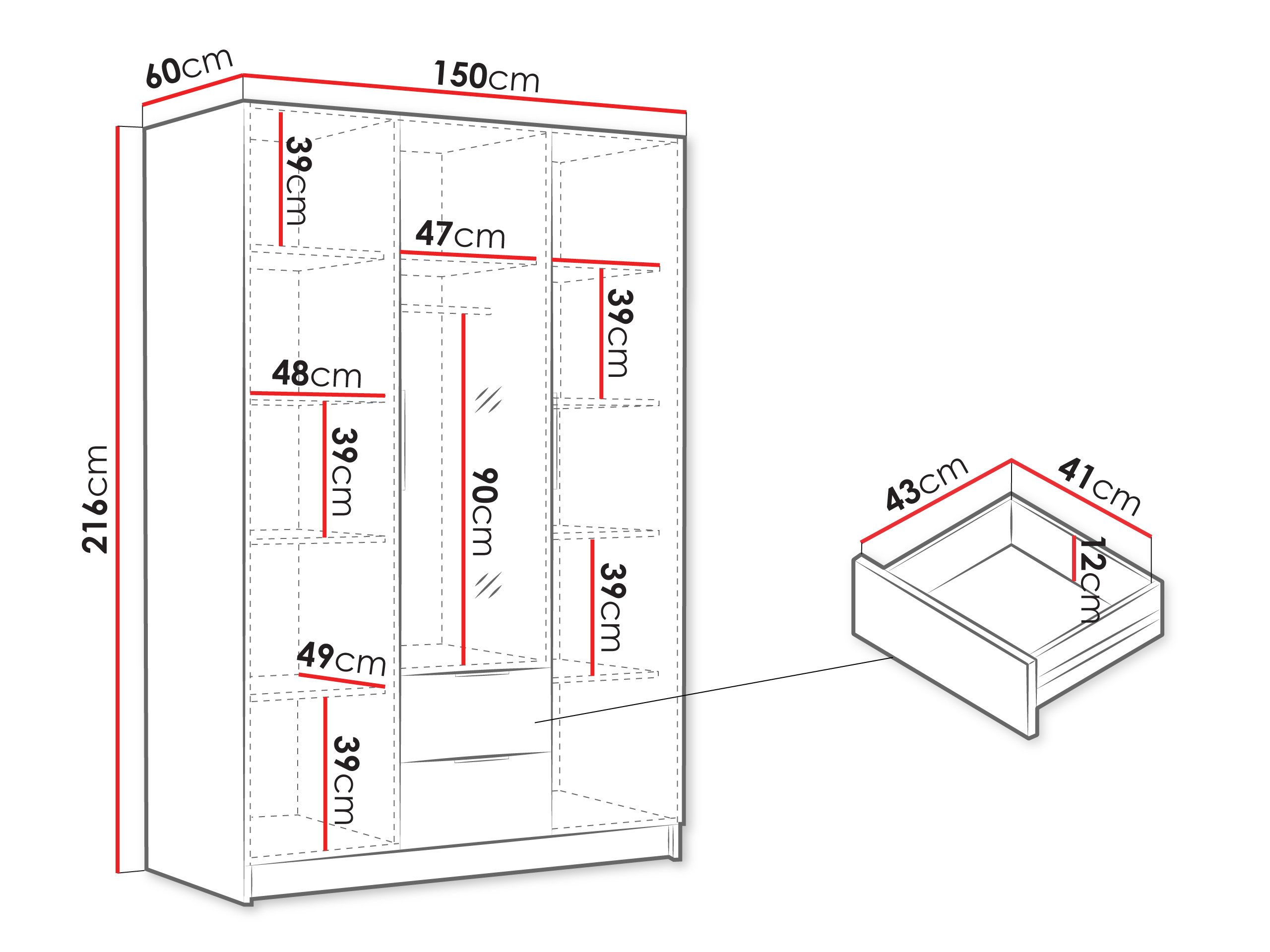 Garderobeskab Closico Calvron II (Hvid)
