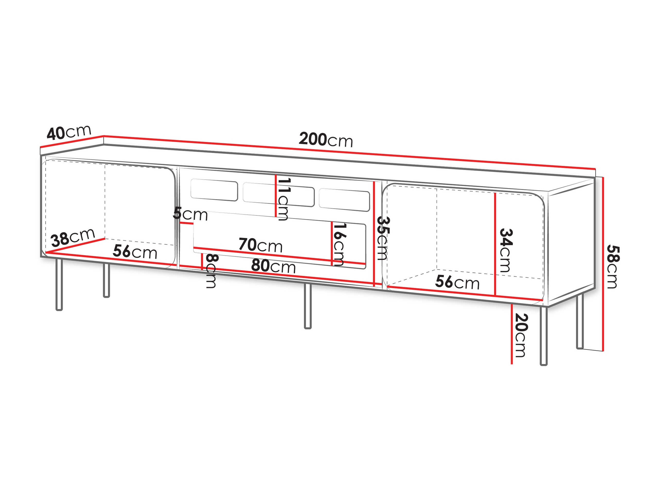 TV-bord Fentore 104 (Kashmir)