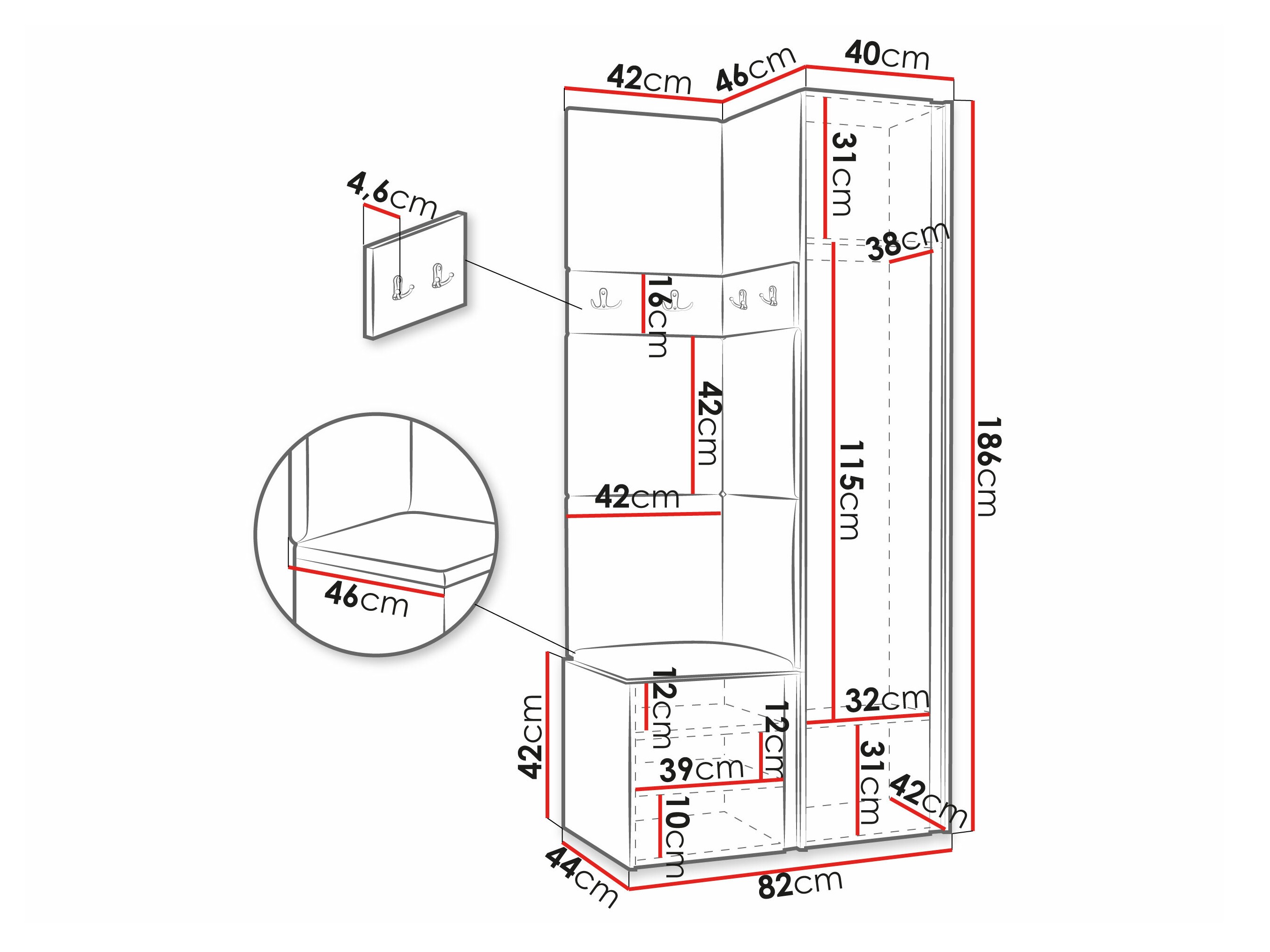 Entrésæt Hartford 354 (Hvid)