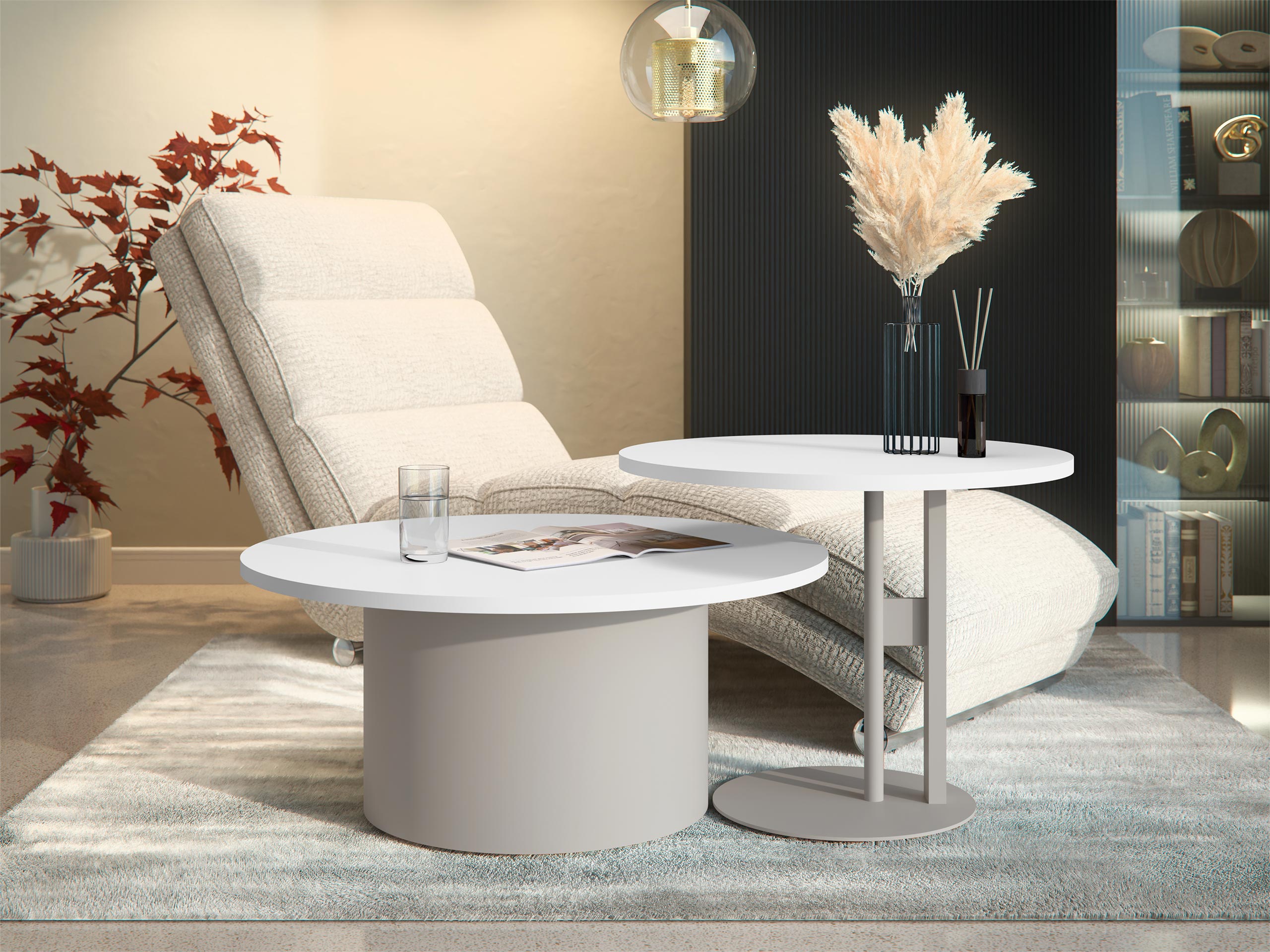 Sofabordssæt Oswego 160 (Hvid)