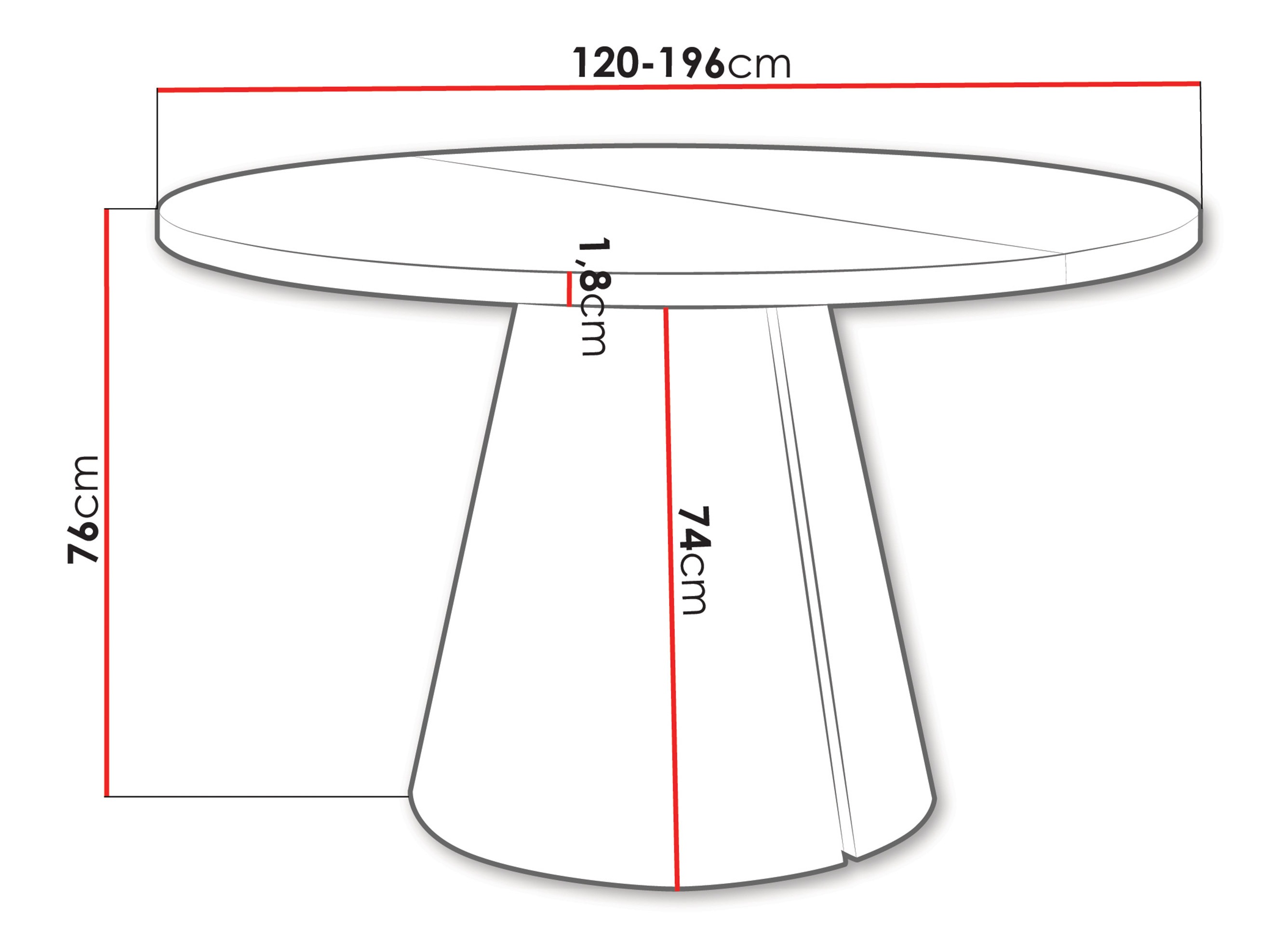 Bord Oswego 167 (Sort marmor)