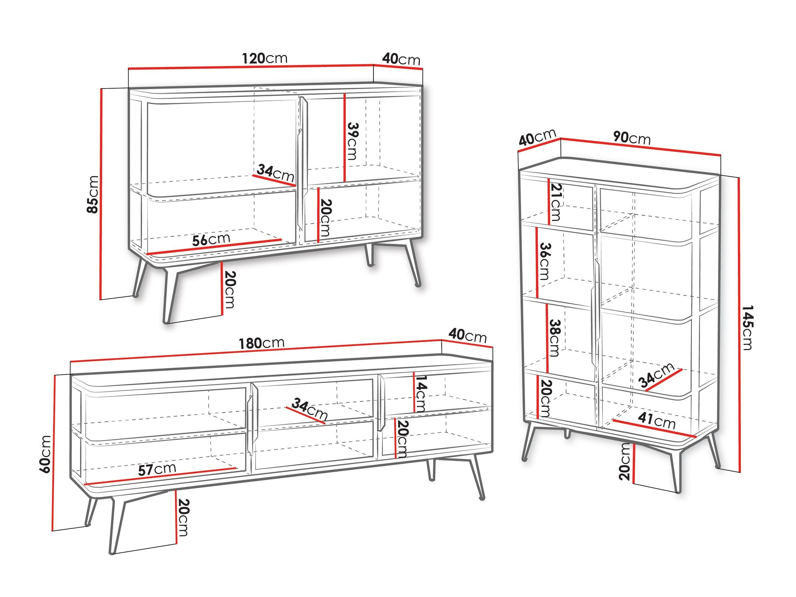 Stuemøbelsæt Camfelo 104 (Sort)