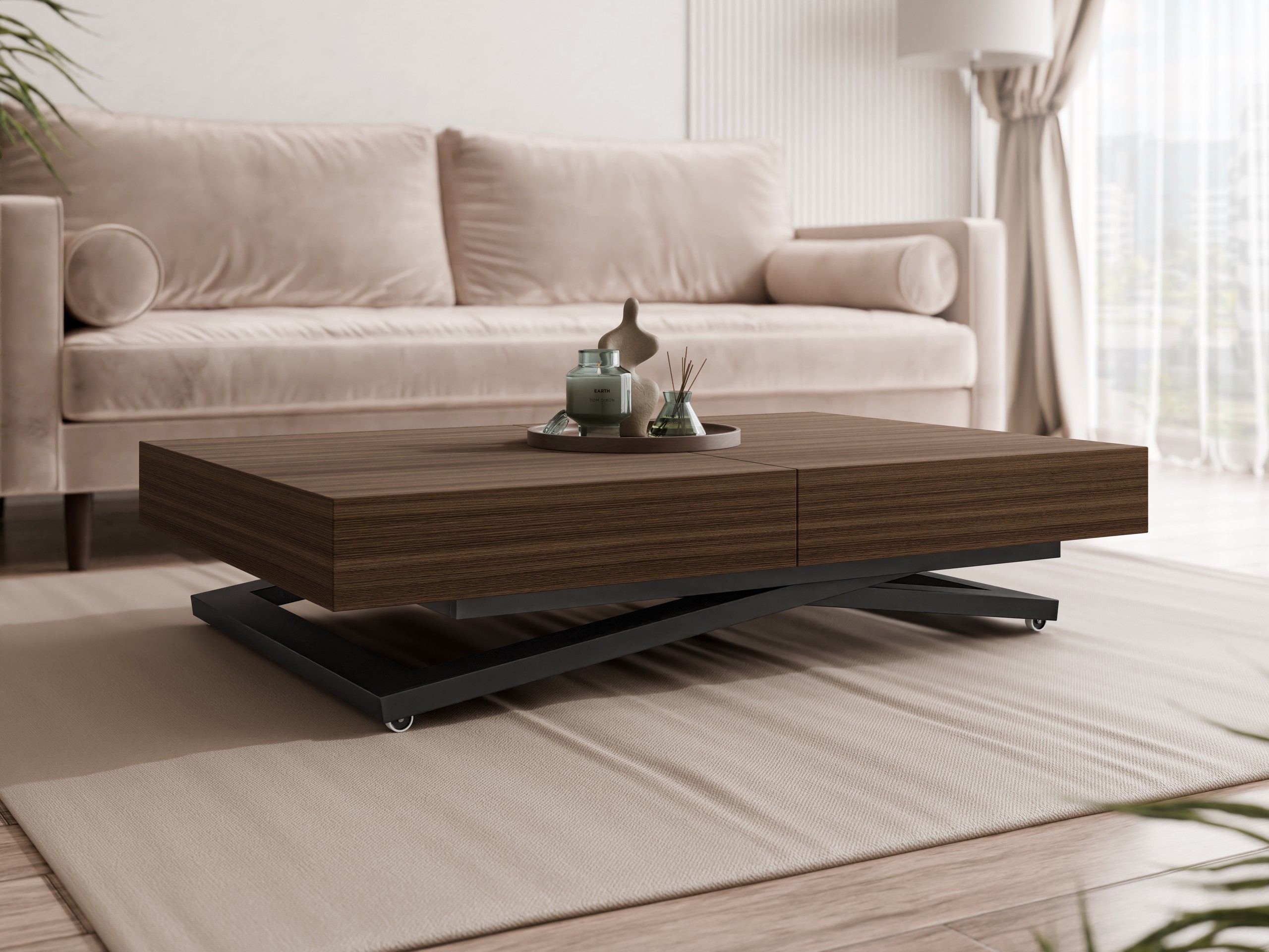 Transformer sofabord Oswego 171 (Valnød)