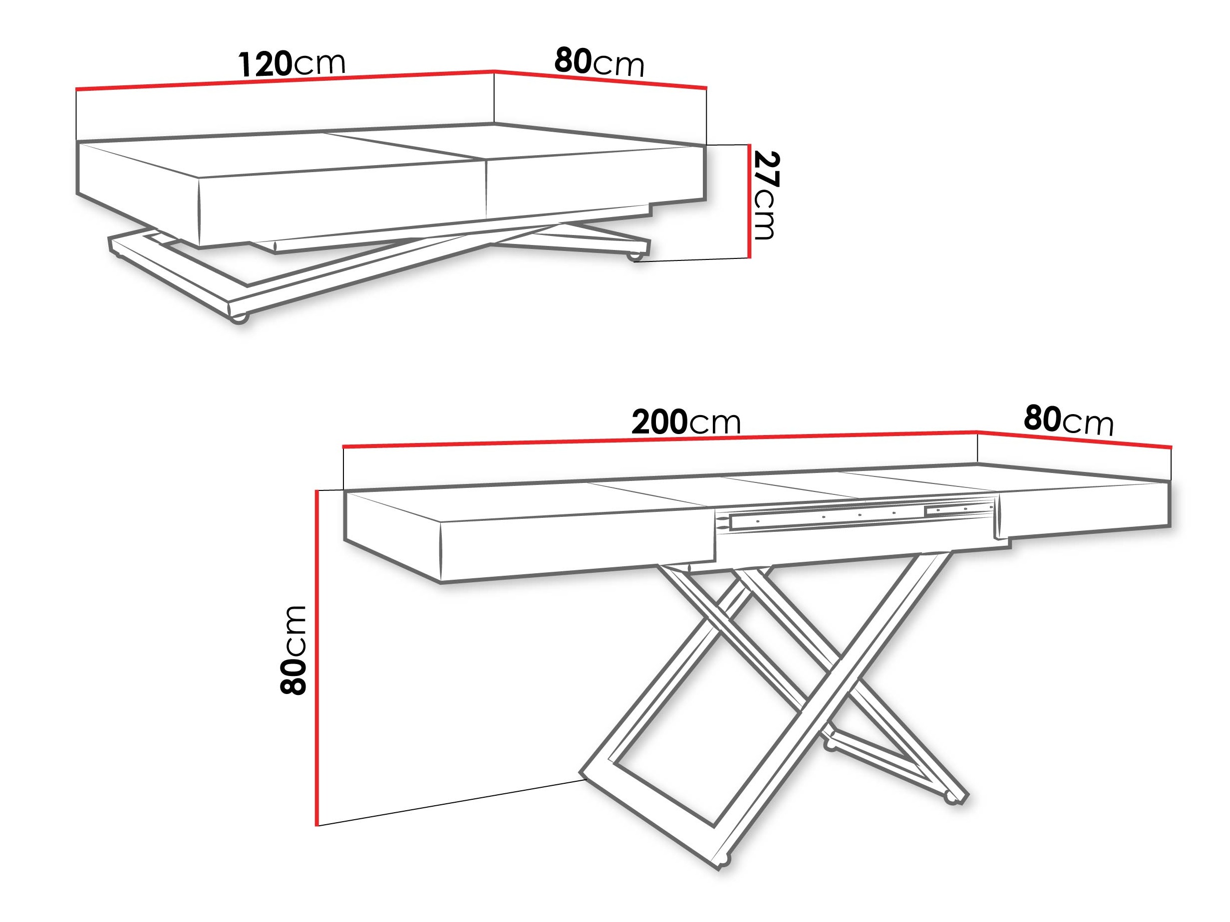 Transformer sofabord Oswego 171 (Valnød)