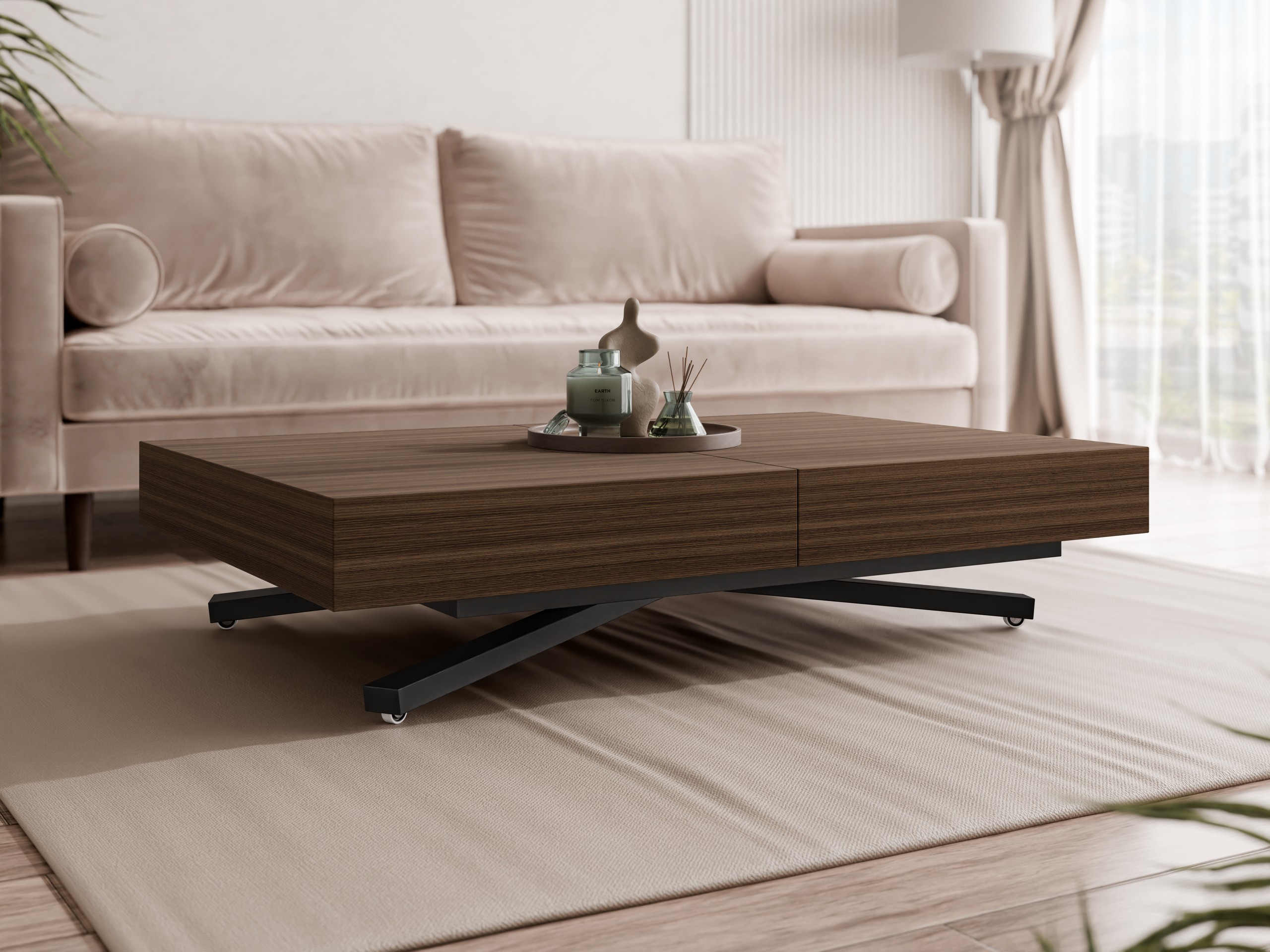 Transformer sofabord Oswego 176 (Valnød)