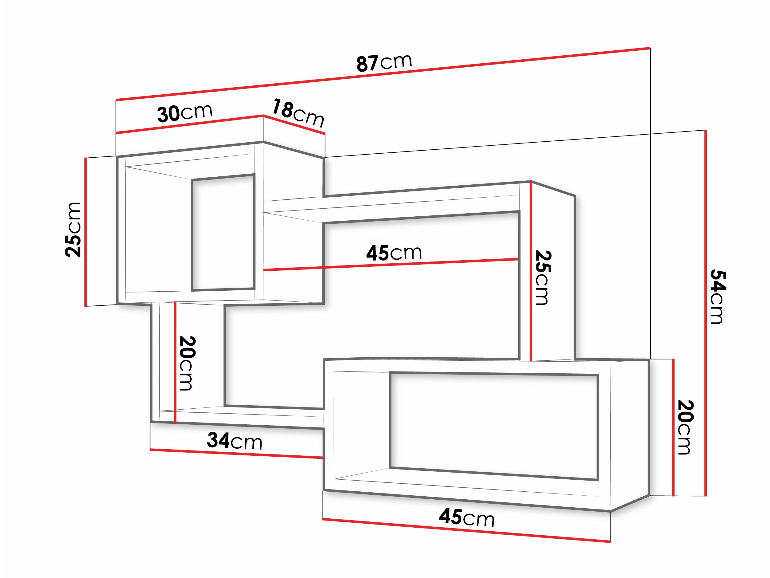 Vægreol Lexicon II (Beton + Hvid)