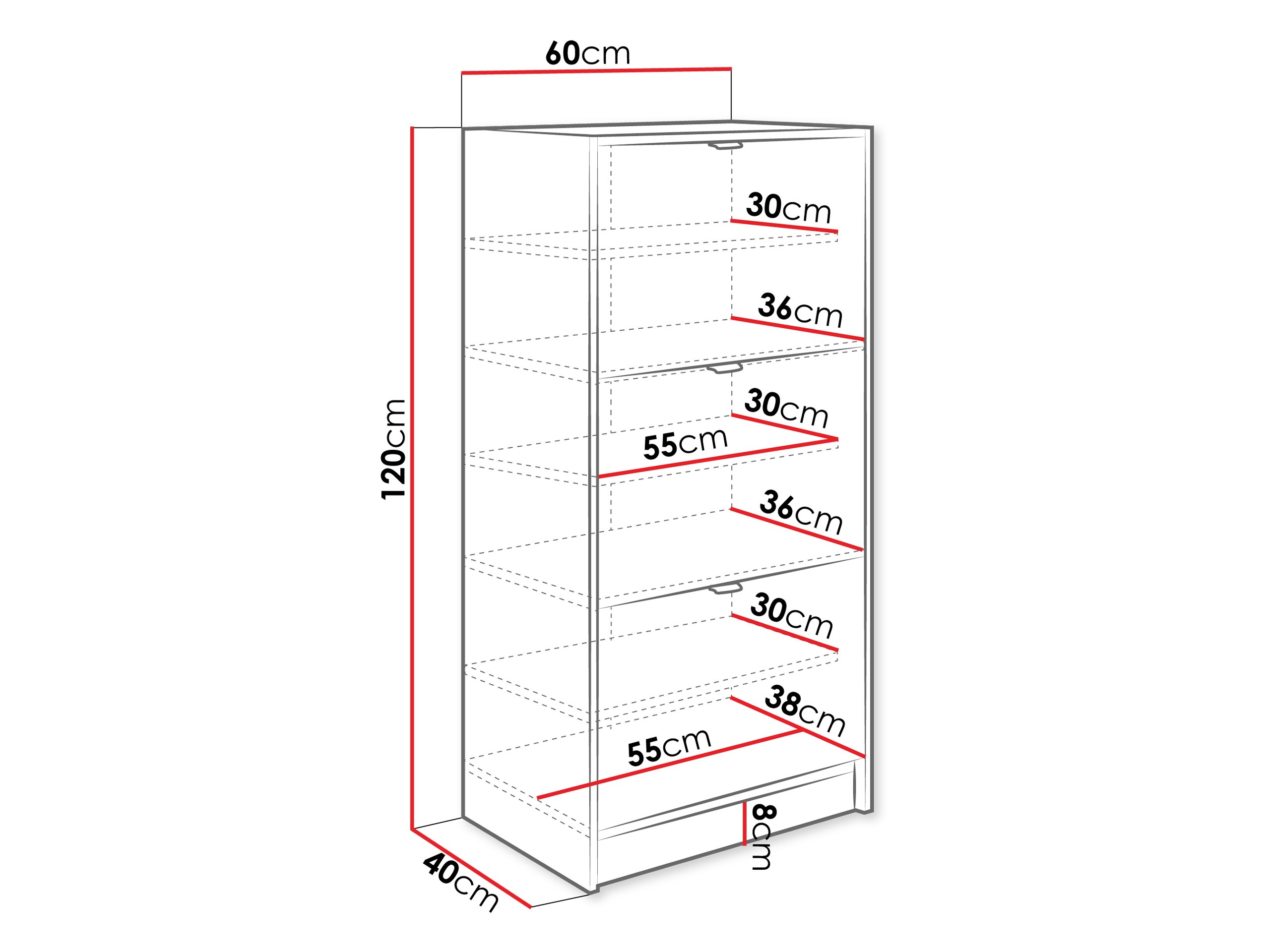 Skoskab Comfivo Larmire 126 (Hvid)