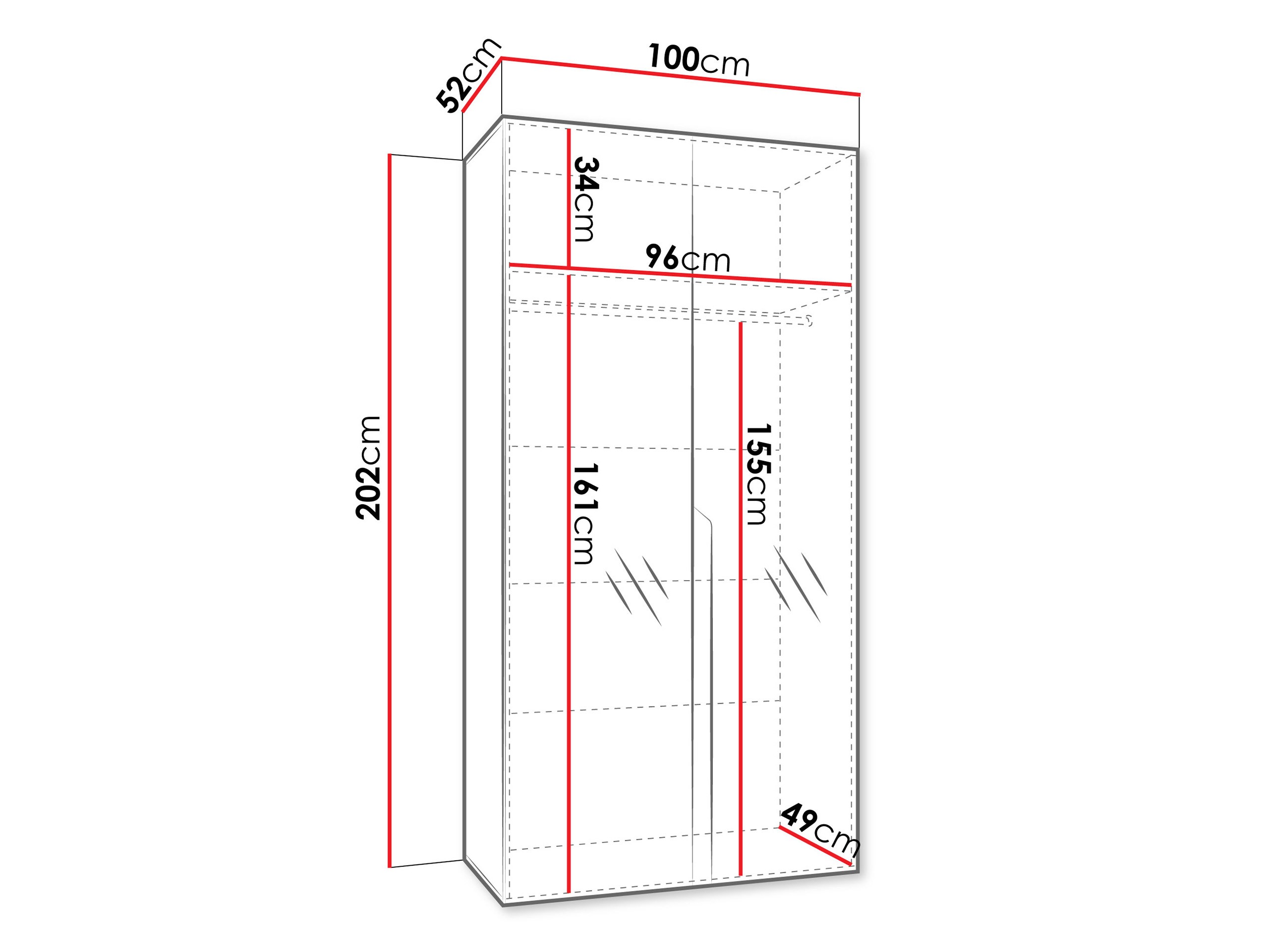 Garderobeskab Hartford 589 (Hvid)