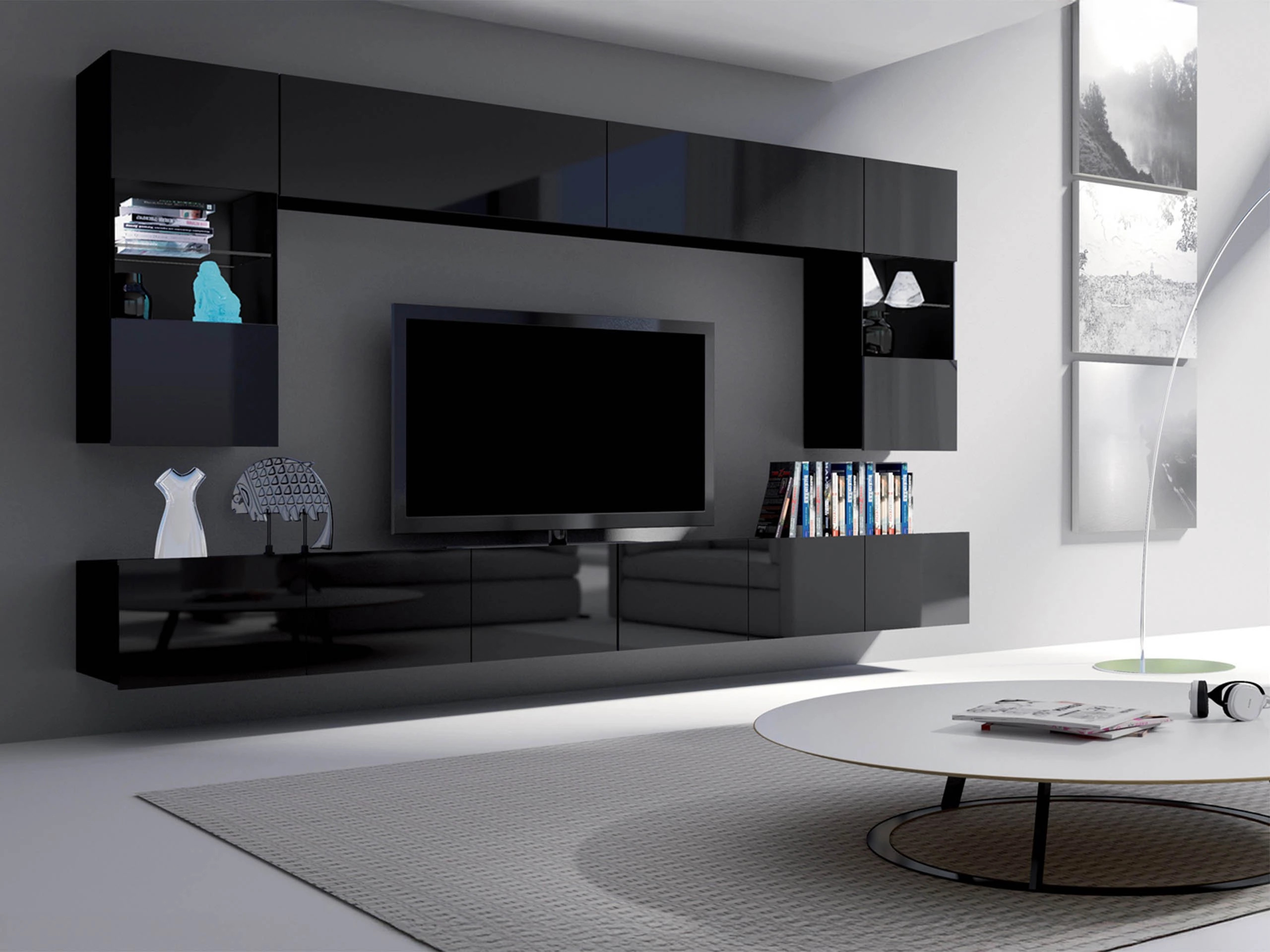 Vægskab Remus (Sort + Blank sort)