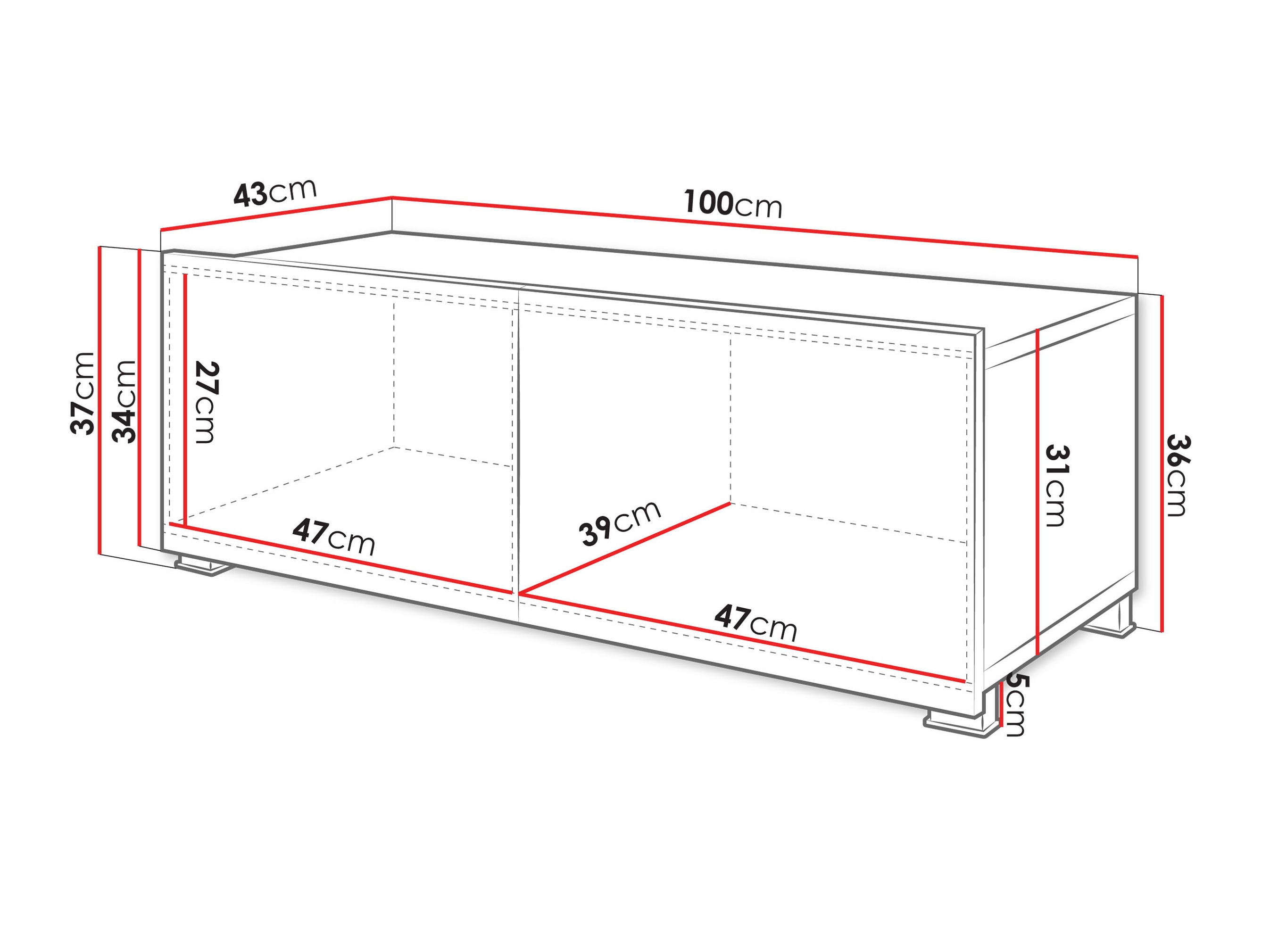 TV-bord Remus I (Sort + Blank sort)