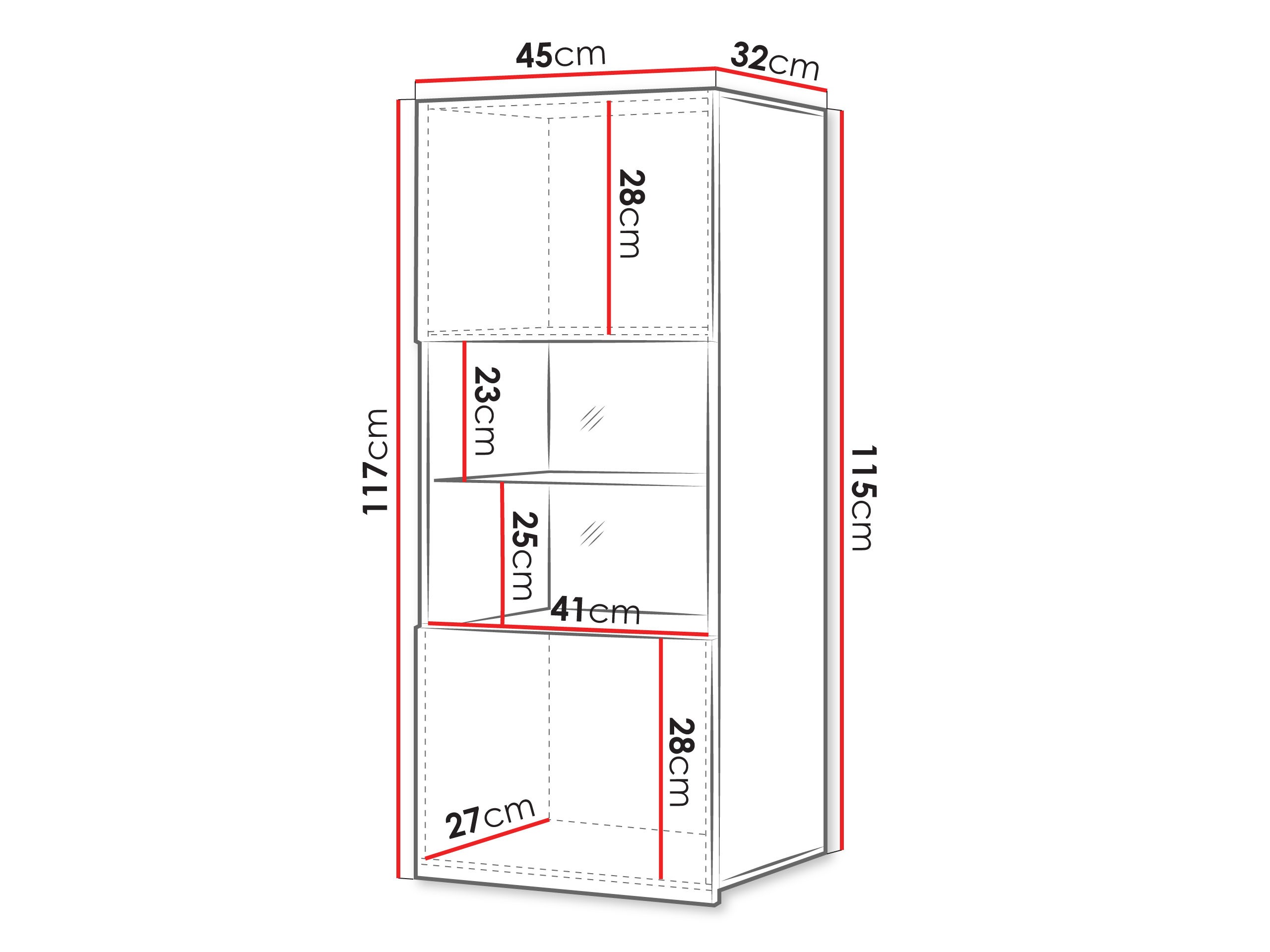 Vægskab Tivdalu 102 (Sort + Blank sort)