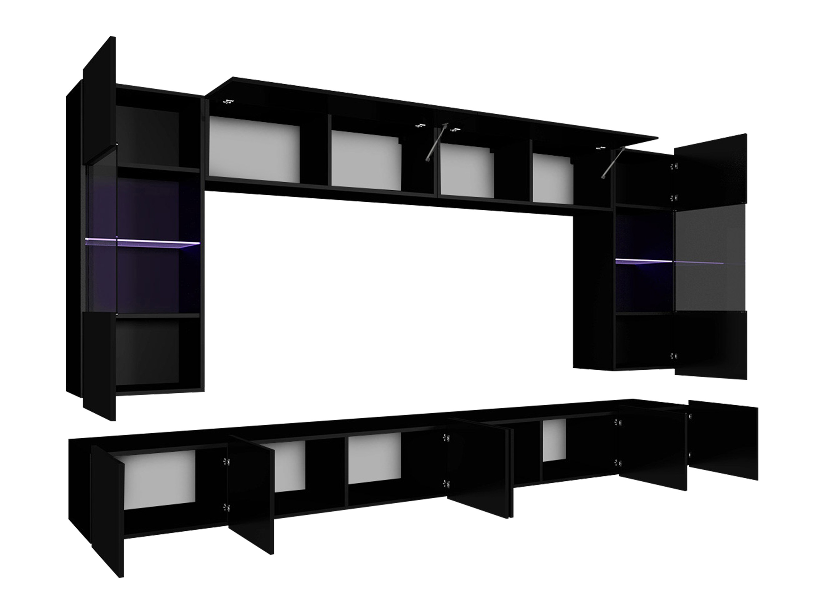 Stuemøbelsæt Remus I (Hvid + Glansfuld hvid)